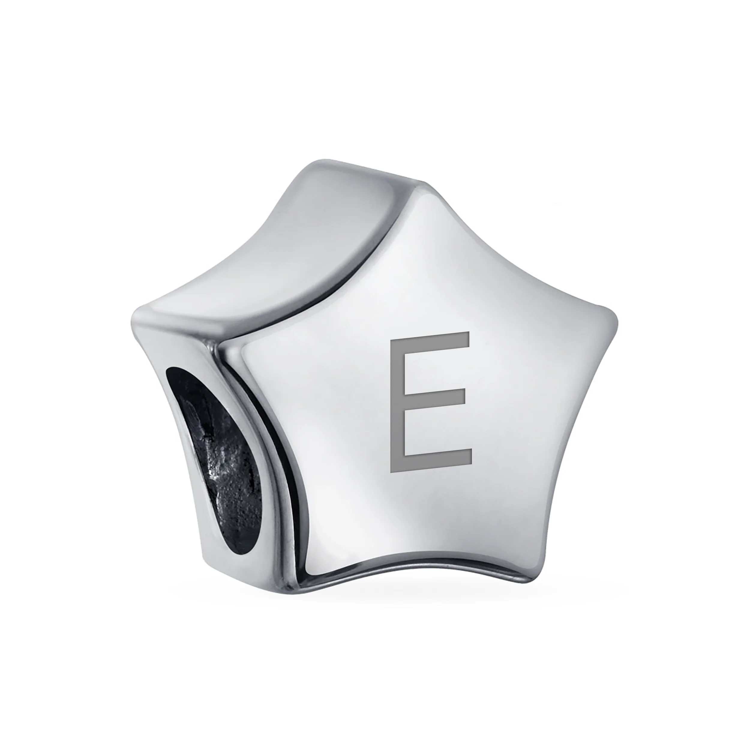 Initial Alphabet Bead Charm A-Z Celestial Holiday Star 14K Gold Plated Silver - Image 4