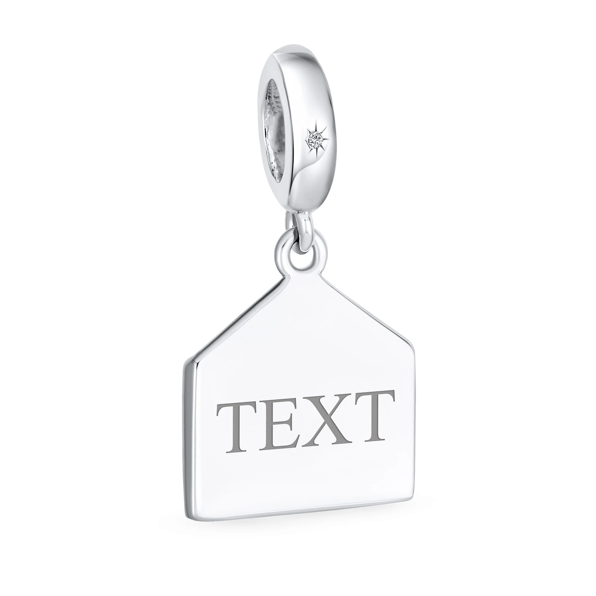 Initial Alphabet Bead Charm Holiday Green Mistletoe Red Berry Sterling Silver - Image 5