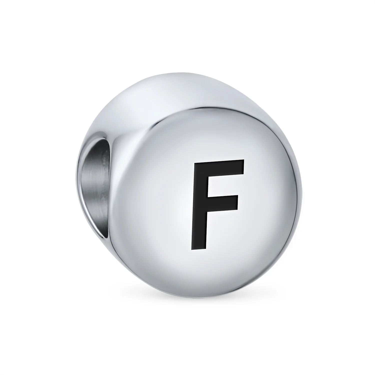 Initial Alphabet Bead Charm Sterling Silver A-Z Block Letter for Bracelet - Image 2