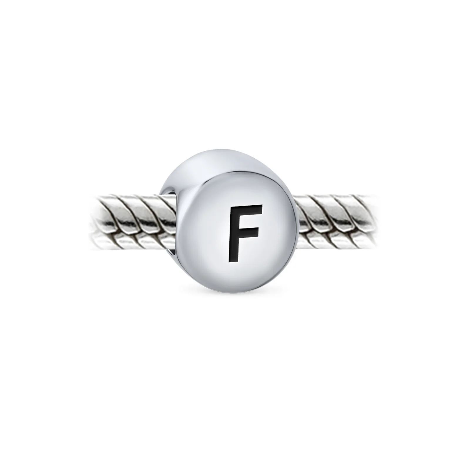 Initial Alphabet Bead Charm Sterling Silver A-Z Block Letter for Bracelet - Image 4