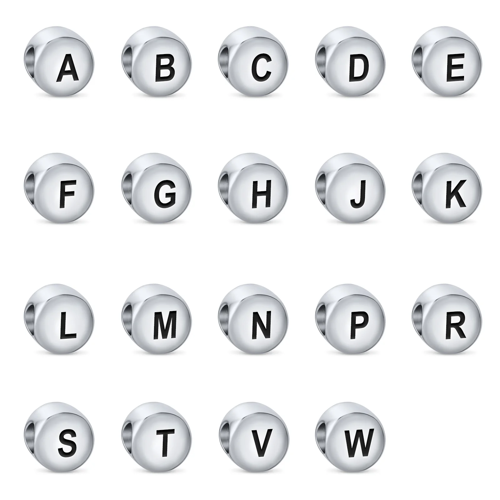Initial Alphabet Bead Charm Sterling Silver A-Z Block Letter for Bracelet - Image 7