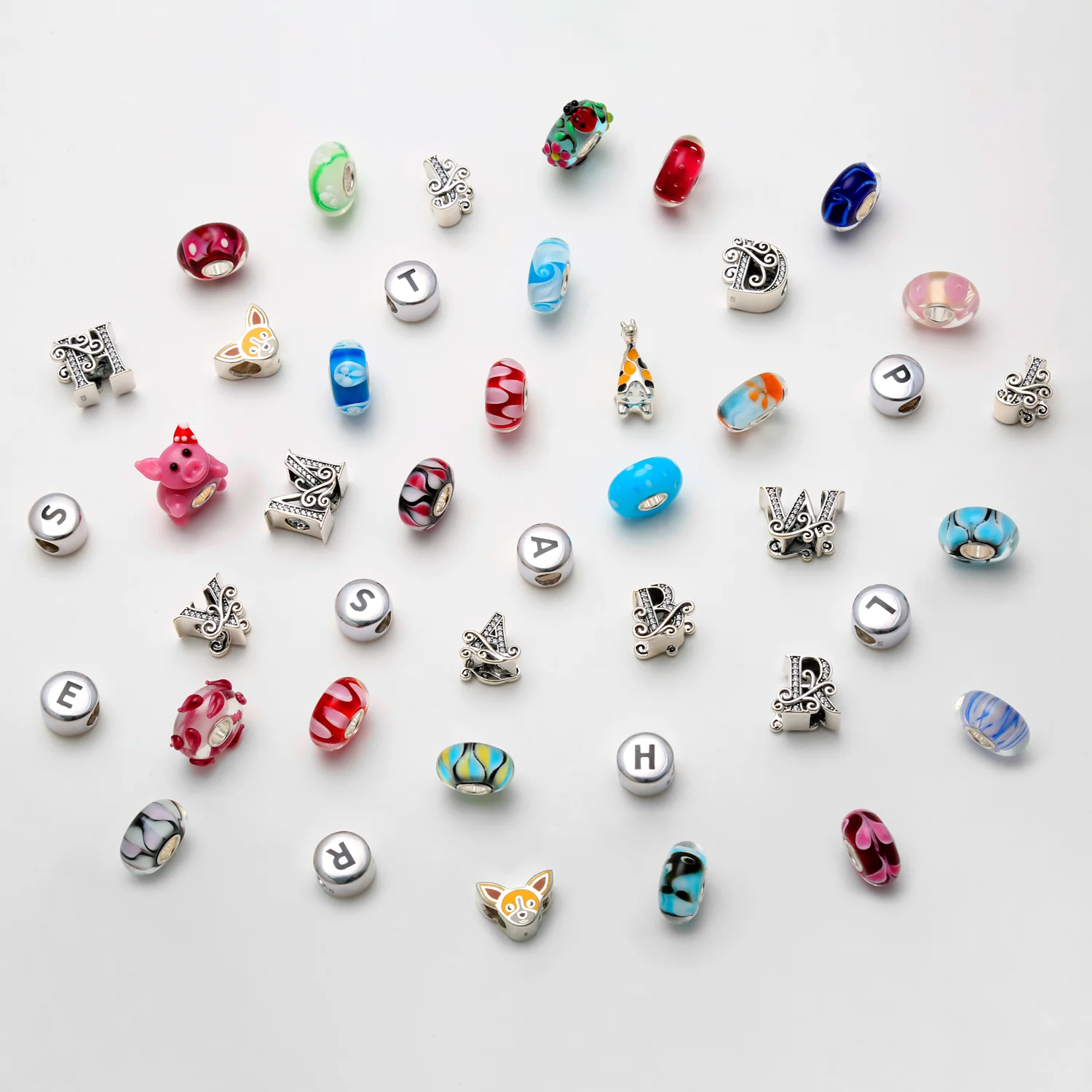 Initial Alphabet Bead Charm Sterling Silver A-Z Block Letter for Bracelet - Image 9
