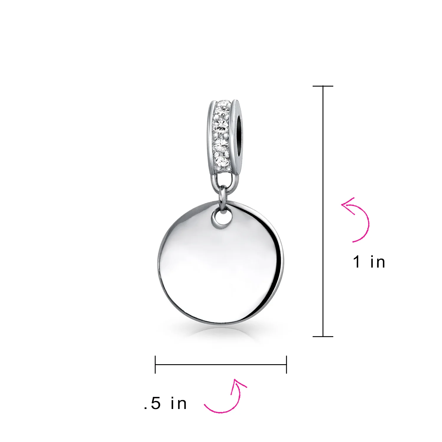 Initial Alphabet Bead Charm Yellow Crystal Accent Dangle for European Bracelet - Image 103