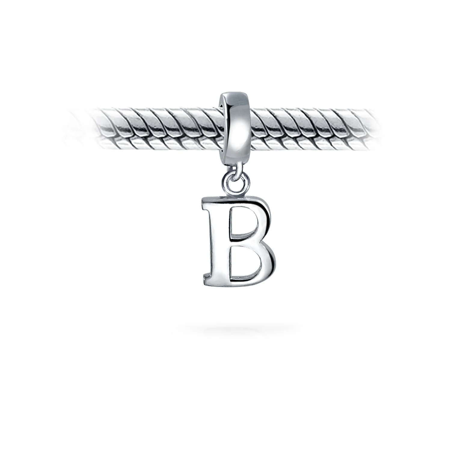 Initial Alphabet Bead Charm Sterling Silver A-Z for European Bracelet - Image 22