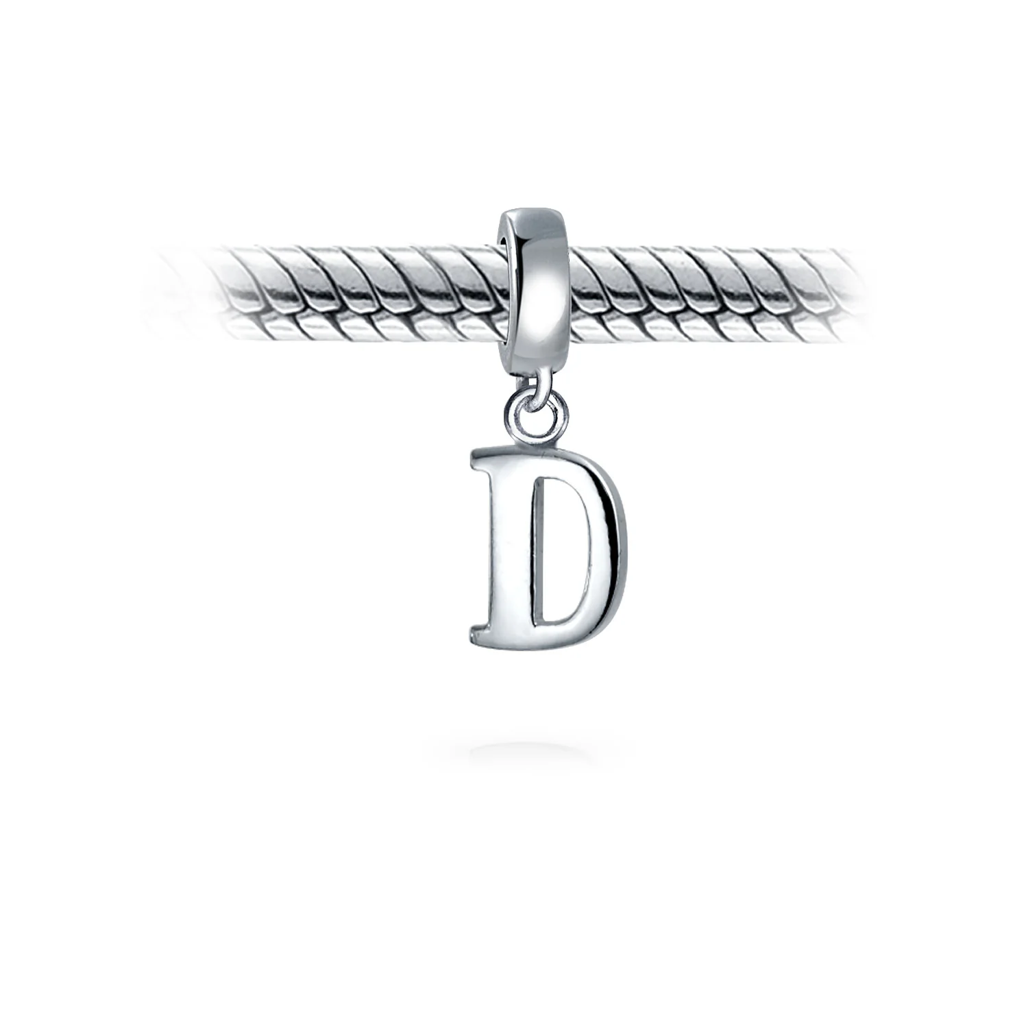 Initial Alphabet Bead Charm Sterling Silver A-Z for European Bracelet - Image 24