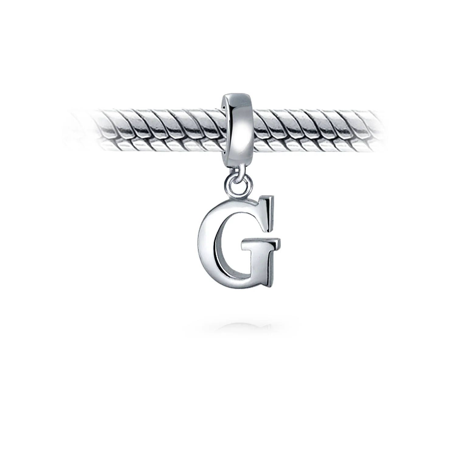 Initial Alphabet Bead Charm Sterling Silver A-Z for European Bracelet - Image 27