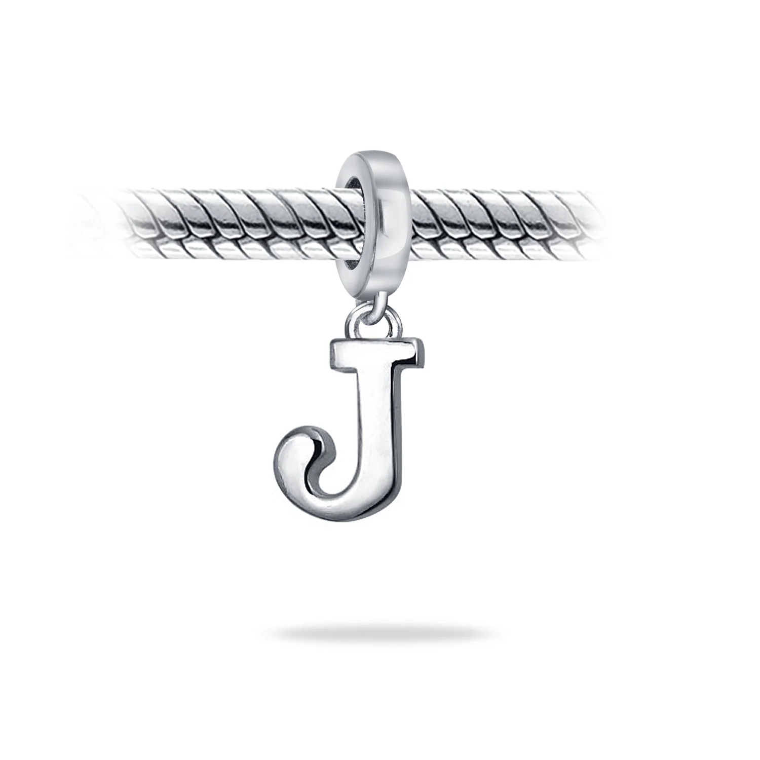 Initial Alphabet Bead Charm Sterling Silver A-Z for European Bracelet - Image 30