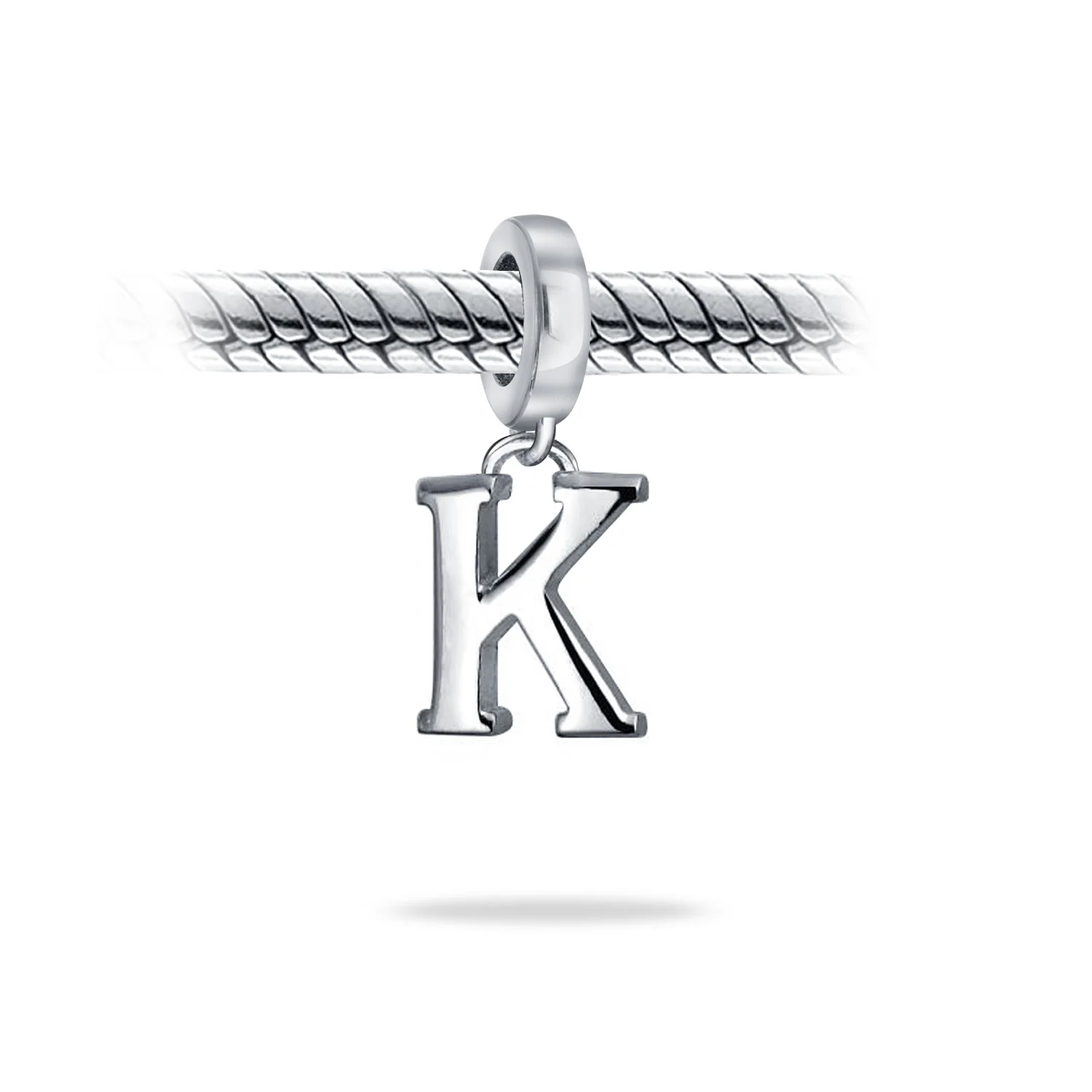 Initial Alphabet Bead Charm Sterling Silver A-Z for European Bracelet - Image 31