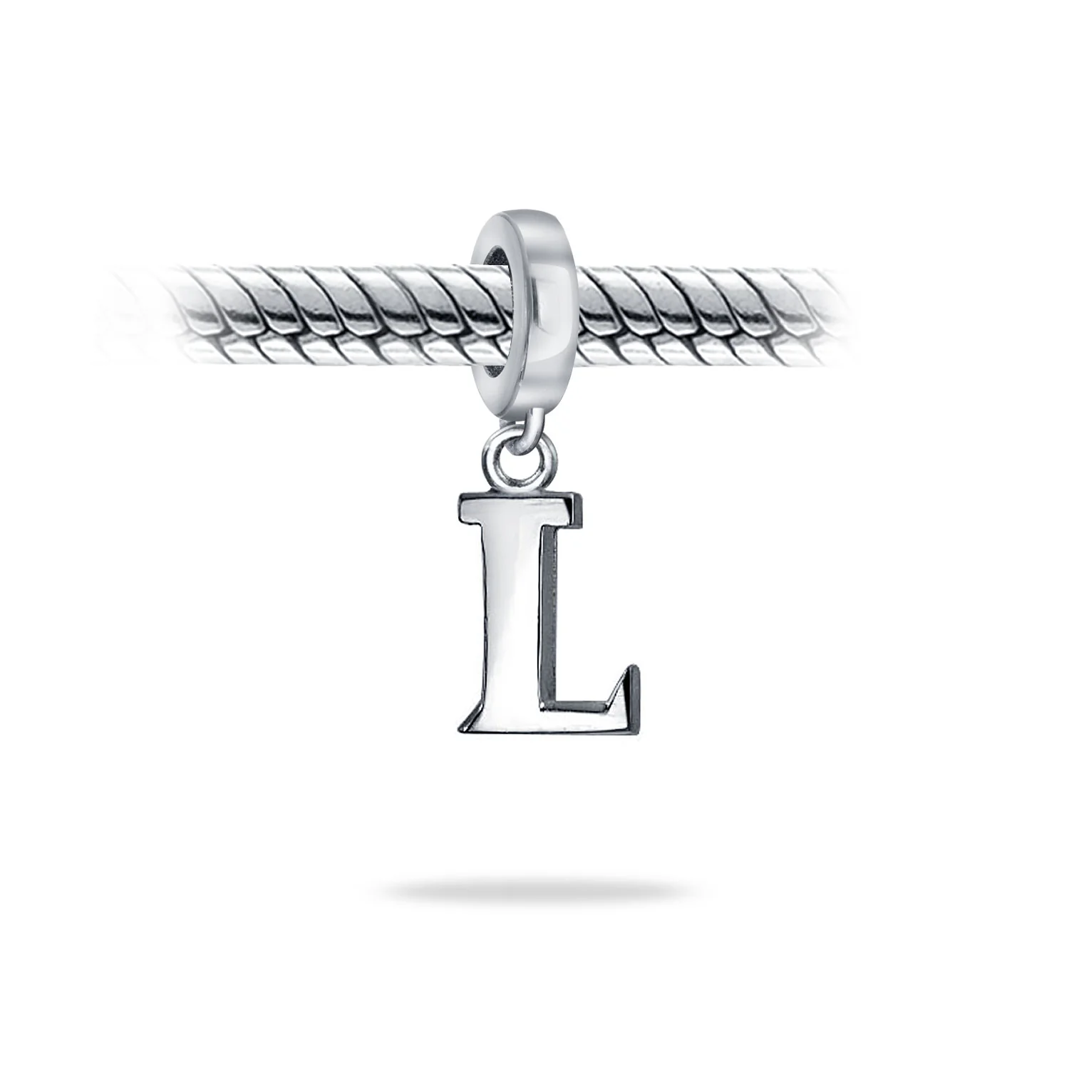 Initial Alphabet Bead Charm Sterling Silver A-Z for European Bracelet - Image 32