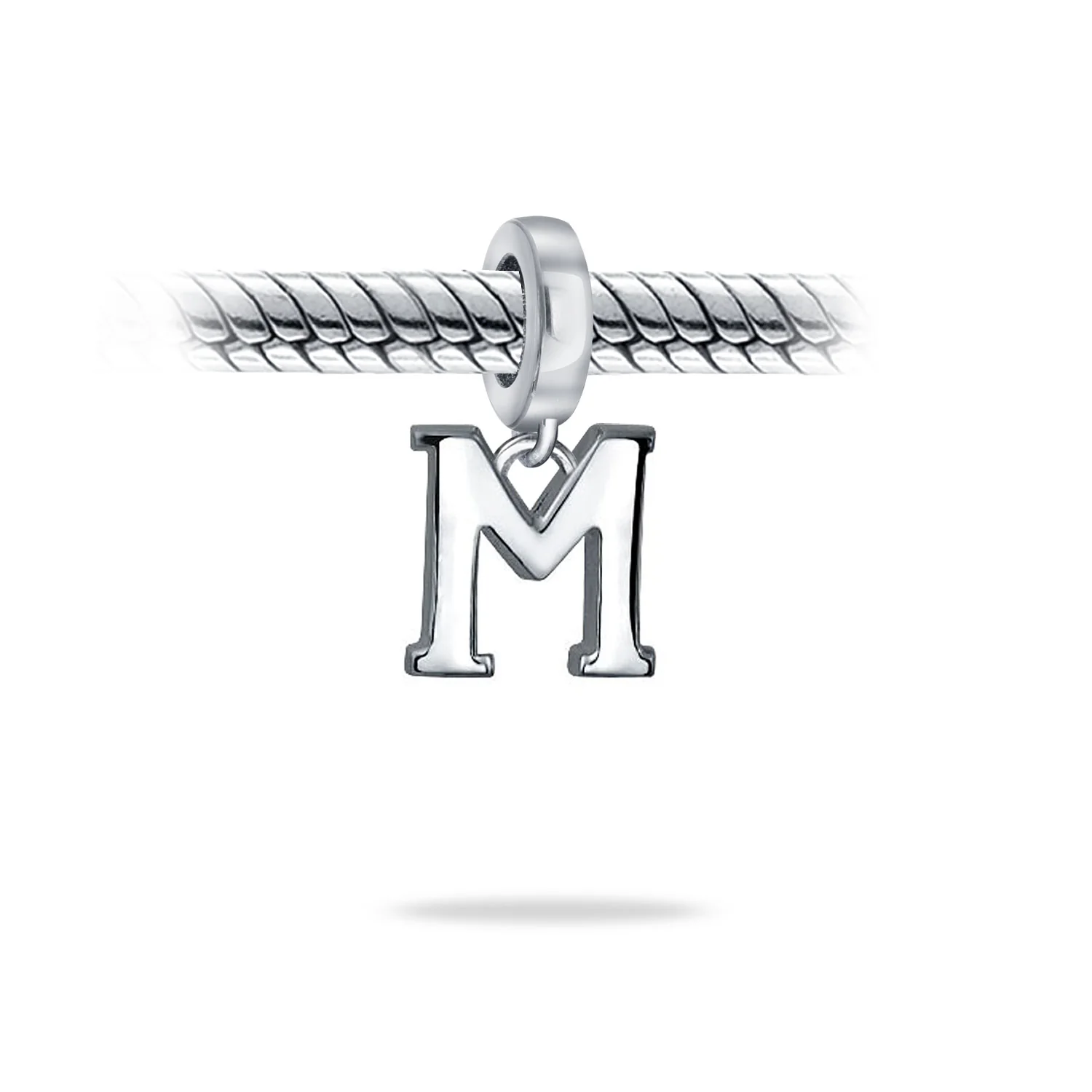 Initial Alphabet Bead Charm Sterling Silver A-Z for European Bracelet - Image 33
