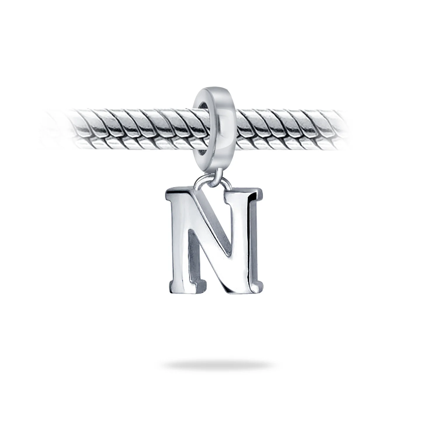 Initial Alphabet Bead Charm Sterling Silver A-Z for European Bracelet - Image 34