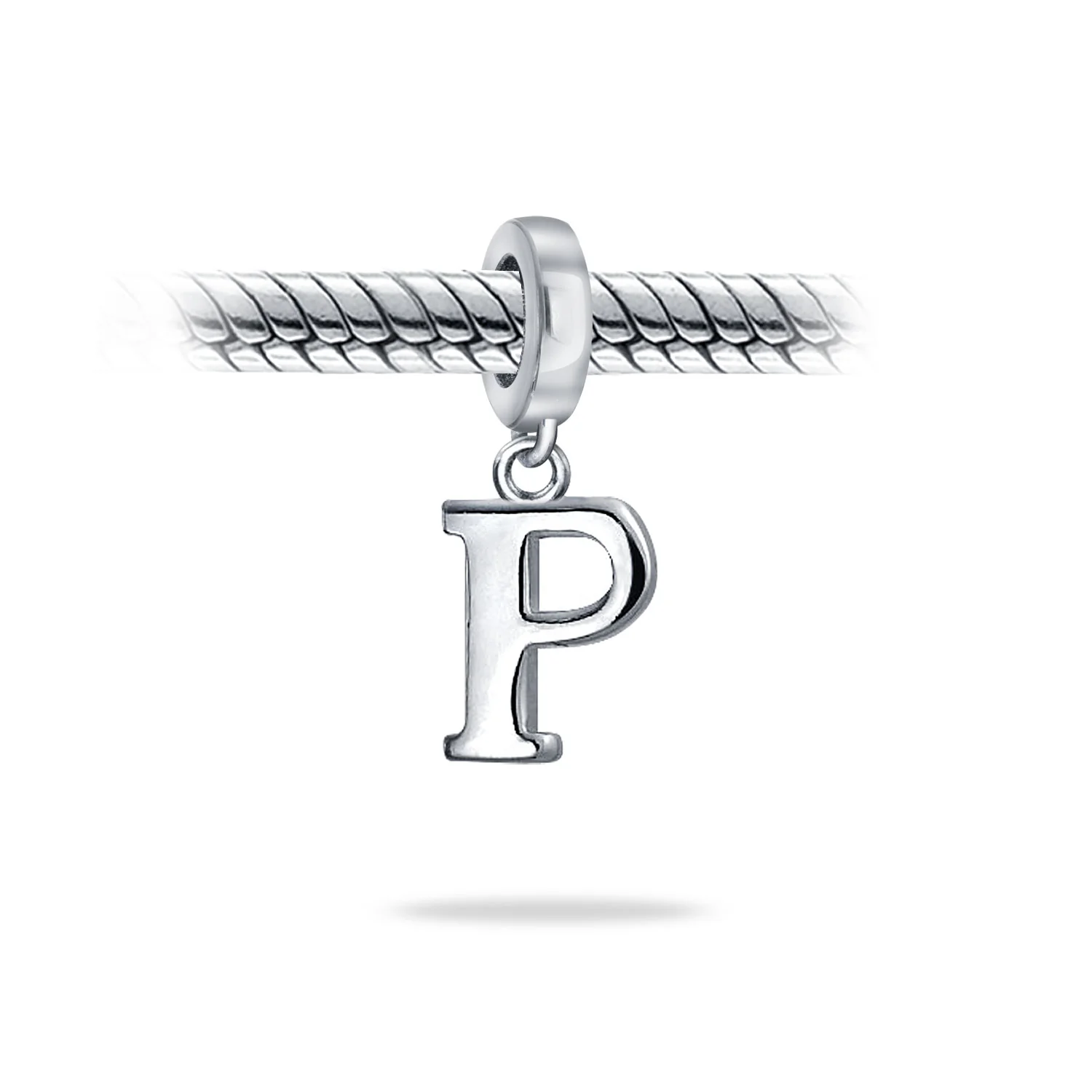 Initial Alphabet Bead Charm Sterling Silver A-Z for European Bracelet - Image 35