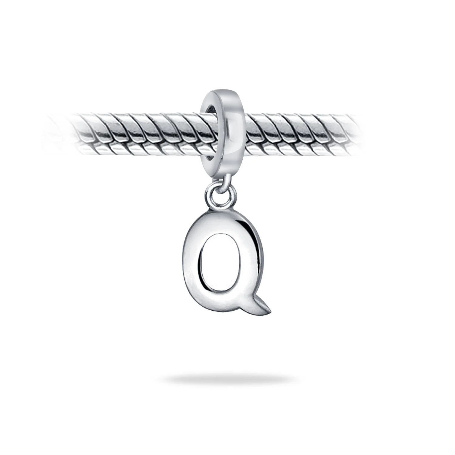Initial Alphabet Bead Charm Sterling Silver A-Z for European Bracelet - Image 36
