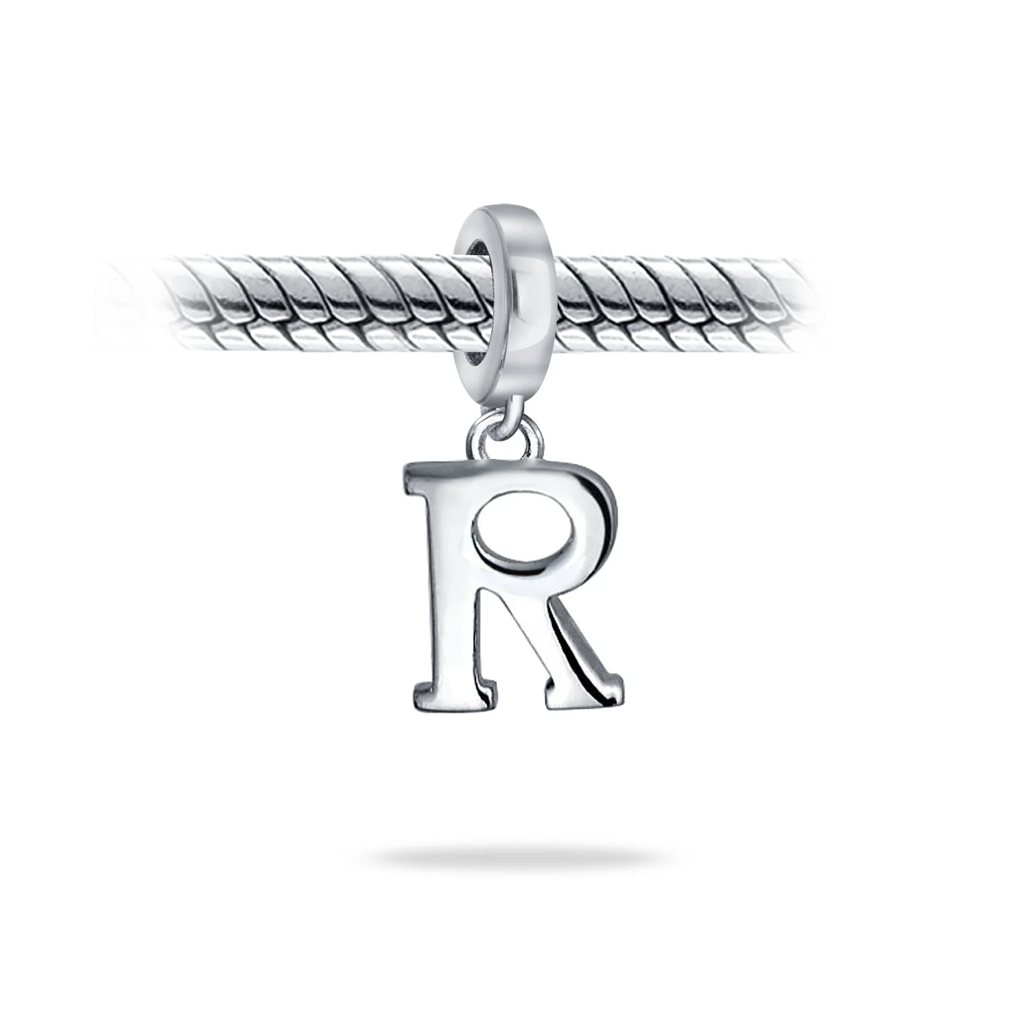Initial Alphabet Bead Charm Sterling Silver A-Z for European Bracelet - Image 37