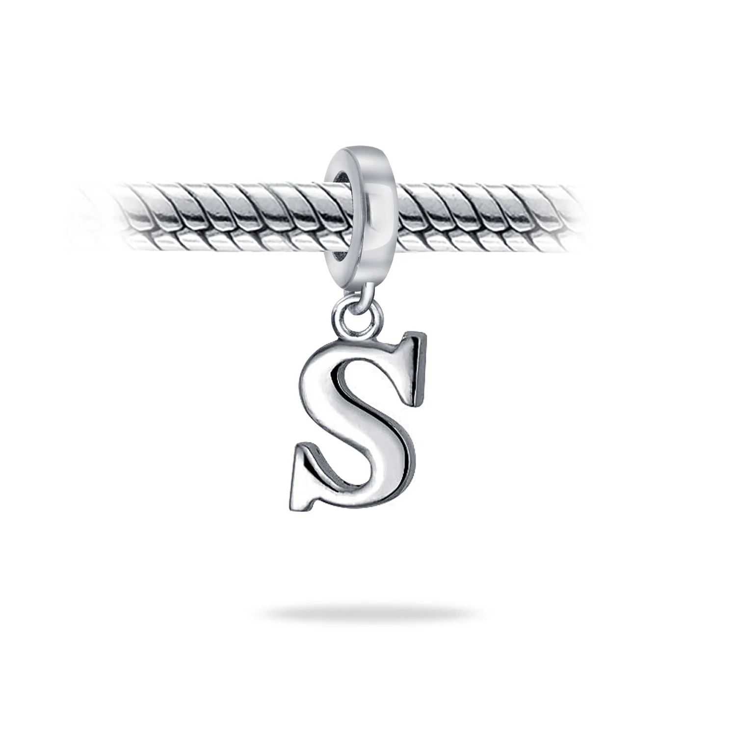 Initial Alphabet Bead Charm Sterling Silver A-Z for European Bracelet - Image 38