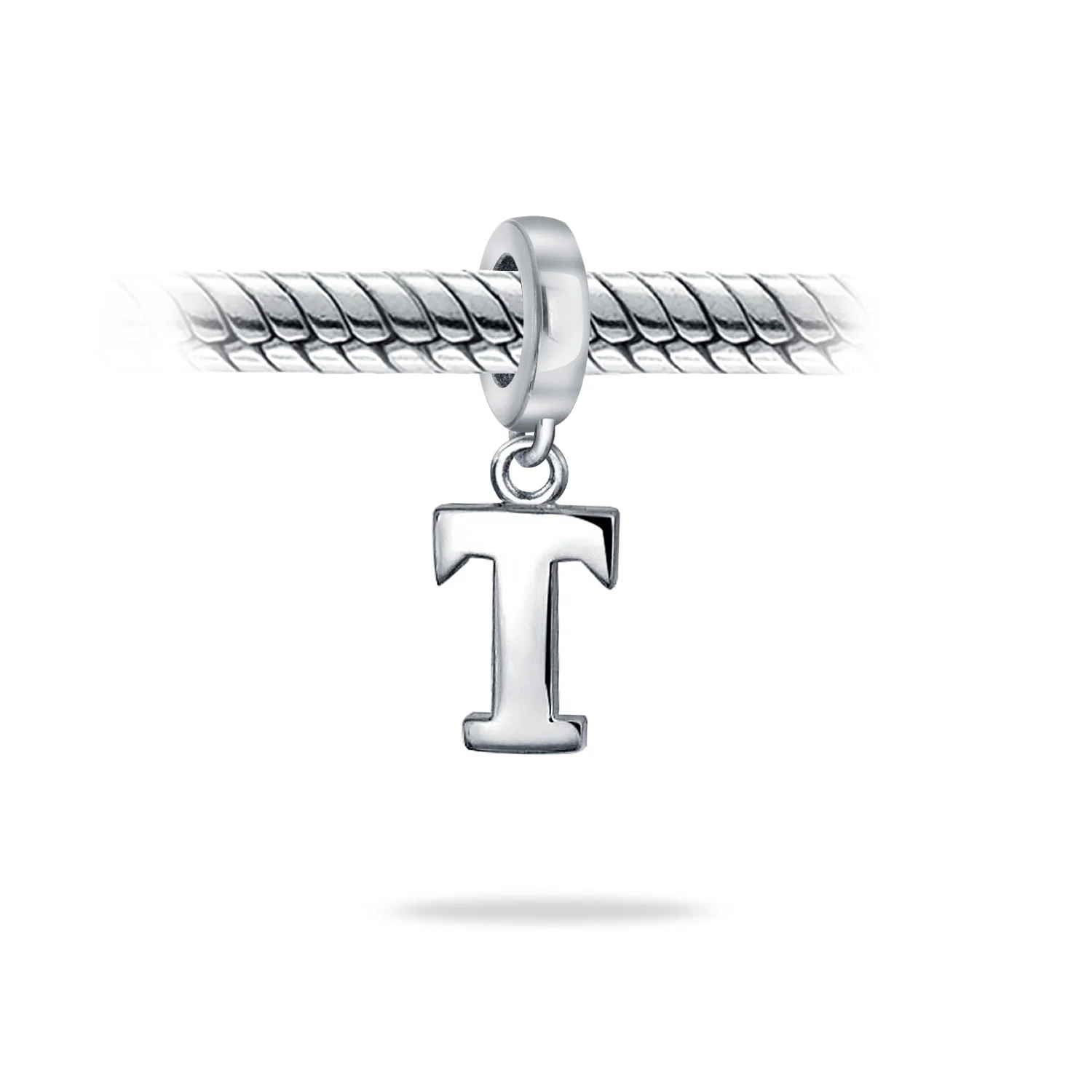 Initial Alphabet Bead Charm Sterling Silver A-Z for European Bracelet - Image 39