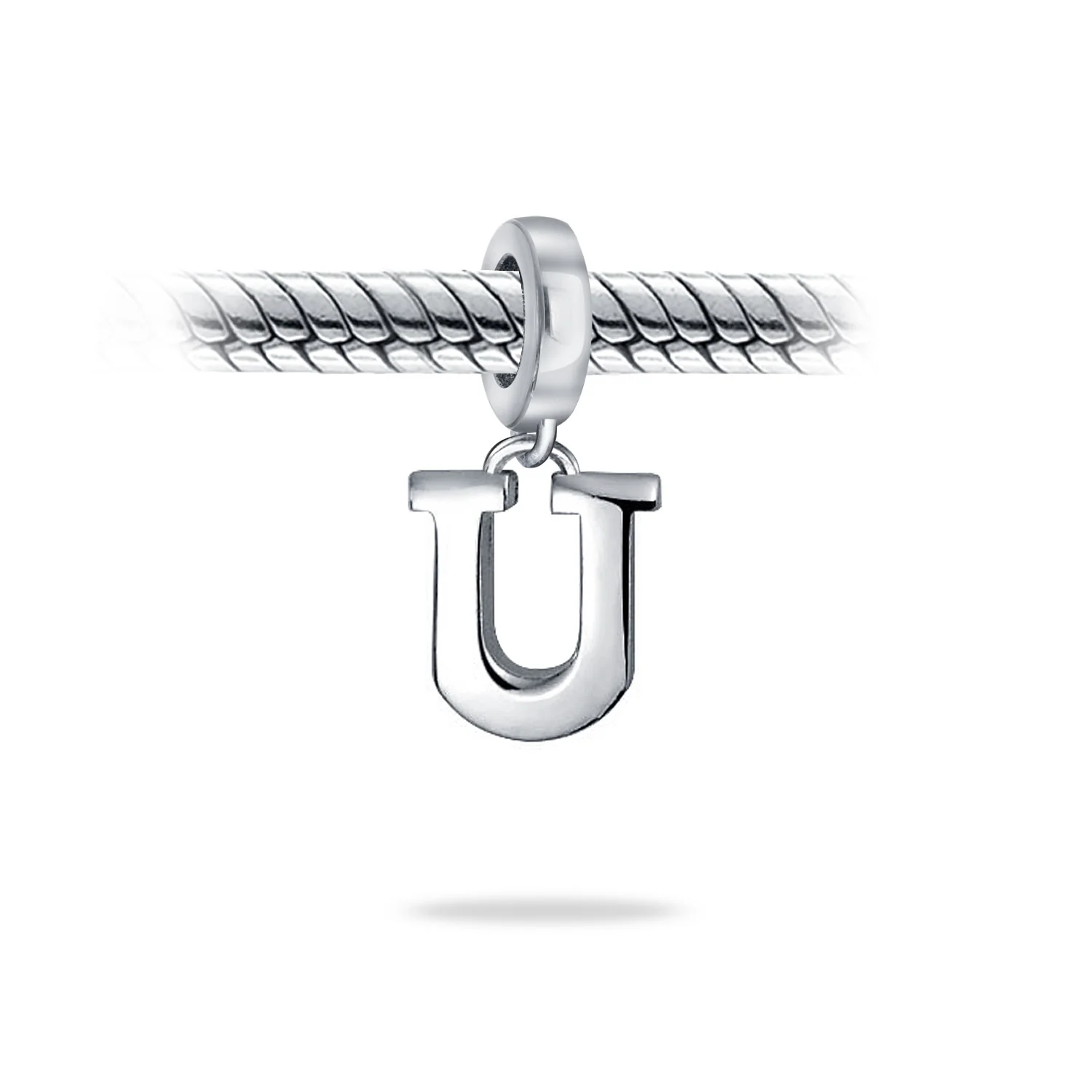 Initial Alphabet Bead Charm Sterling Silver A-Z for European Bracelet - Image 40