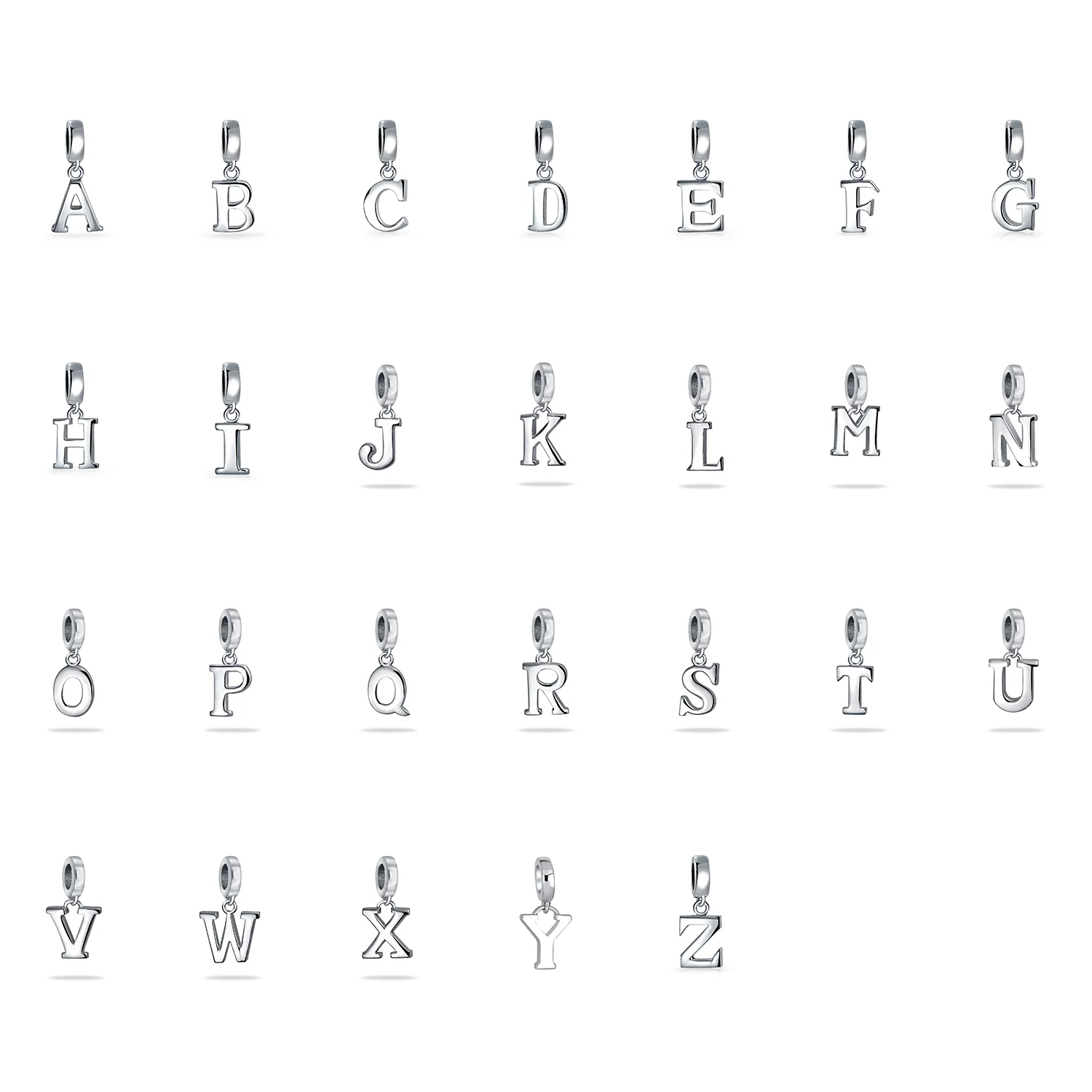 Initial Alphabet Bead Charm Sterling Silver A-Z for European Bracelet - Image 46