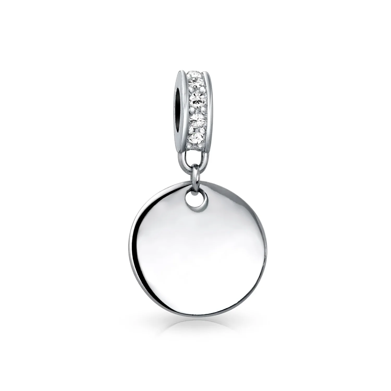 Initial Monogram Crystal Dangle Charm Bead Sterling Silver Birthstone Colors - Image 5