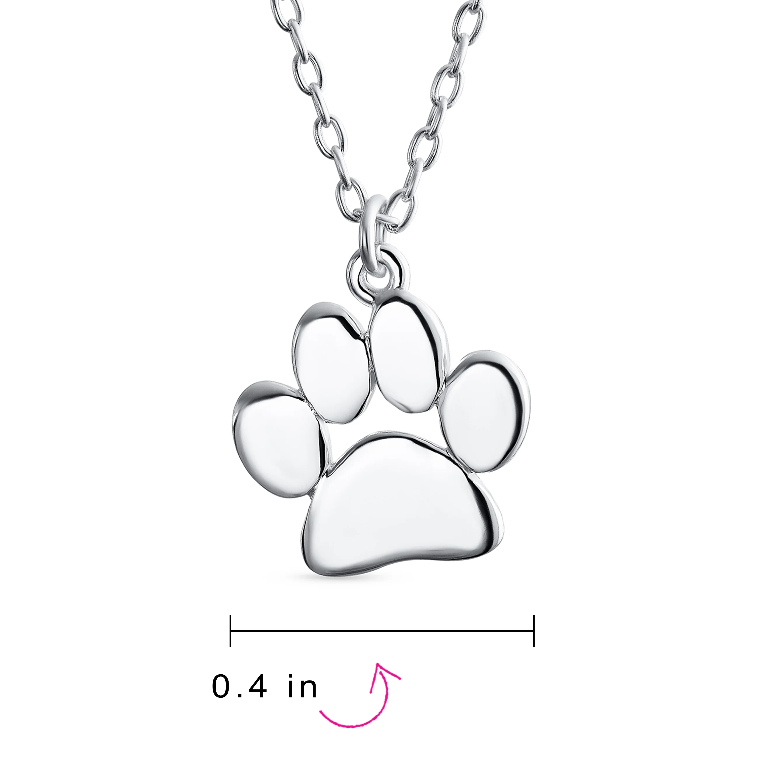 Dainty Pet Paw Print Pendant Necklace Animal Jewelry Rose Gold Plated Silver - Image 138