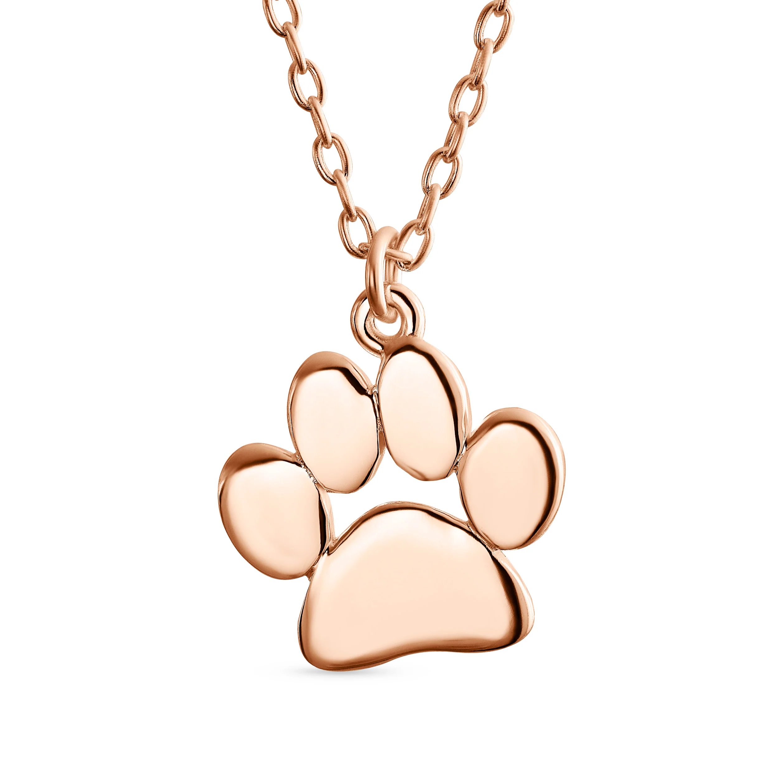 Dainty Pet Paw Print Pendant Necklace Animal Jewelry Rose Gold Plated Silver - Image 3
