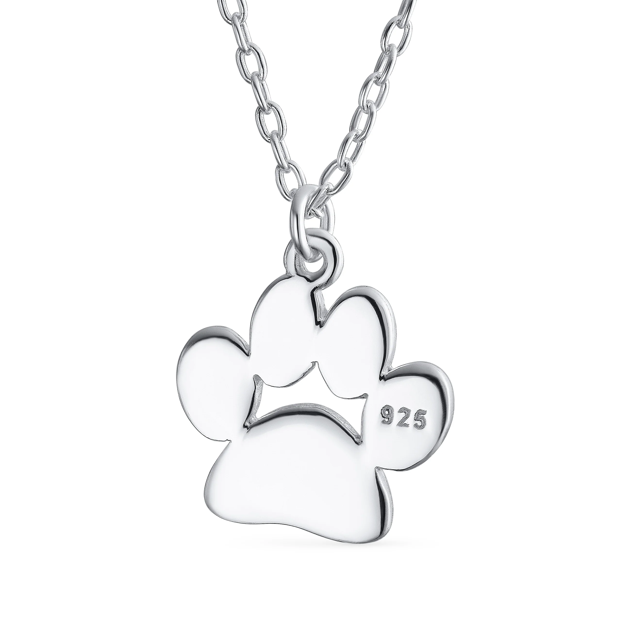 Dainty Pet Paw Print Pendant Necklace Animal Jewelry Rose Gold Plated Silver - Image 67