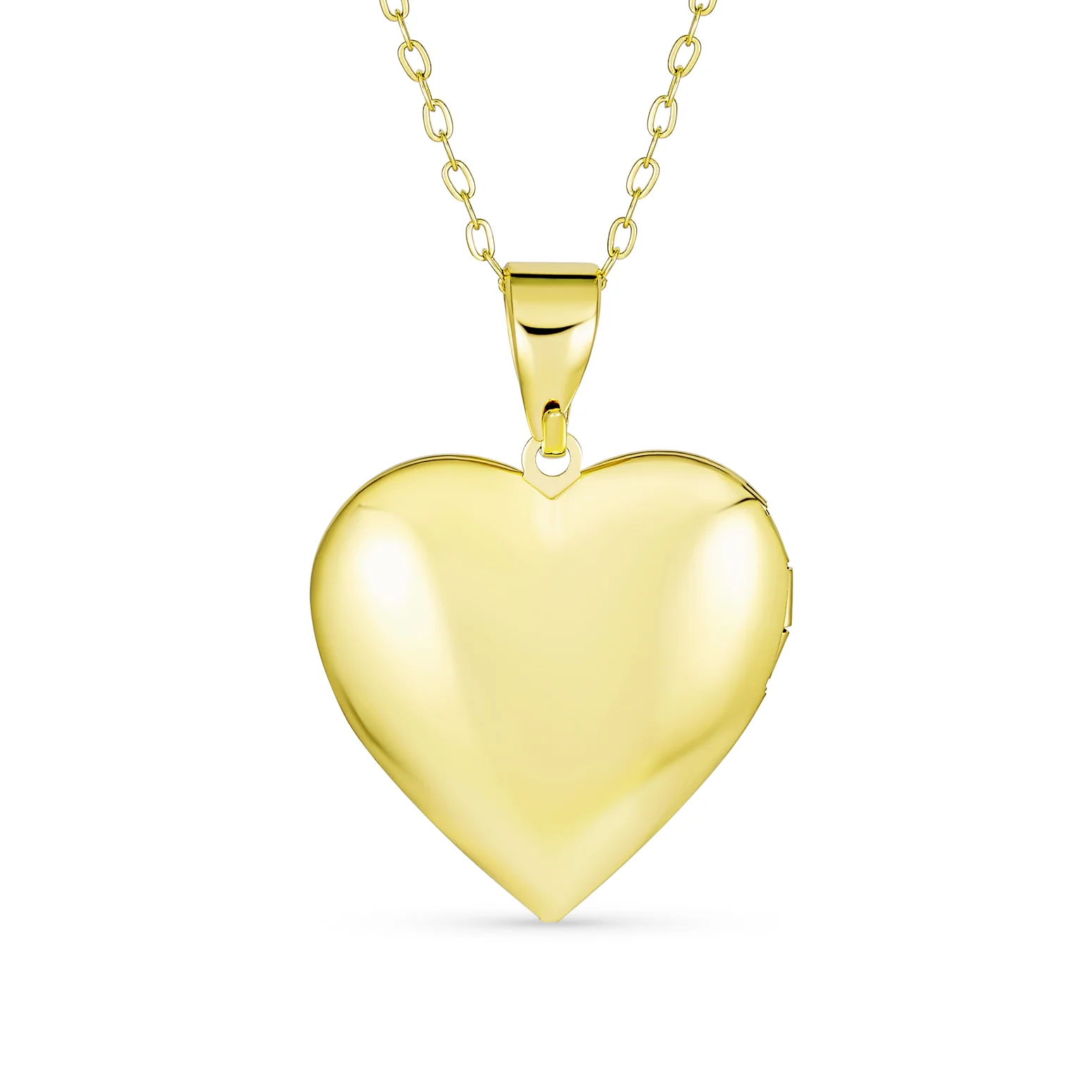 Initials Vintage Heart Photo Locket Necklace 18K Gold Plated - Image 3