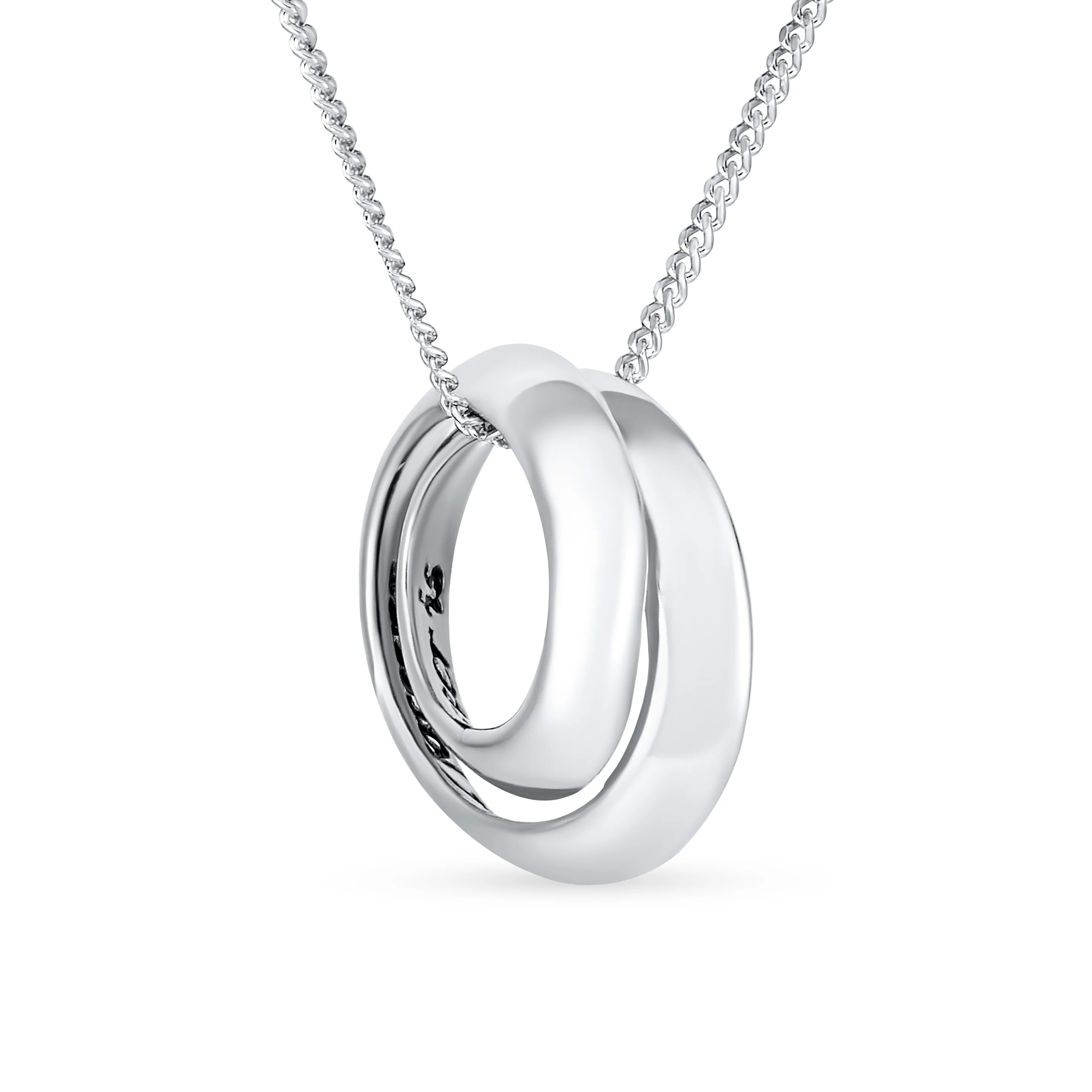 Eternal Circle Inspirational Saying Sister Bond Pendant Necklace Sterling Silver - Image 3