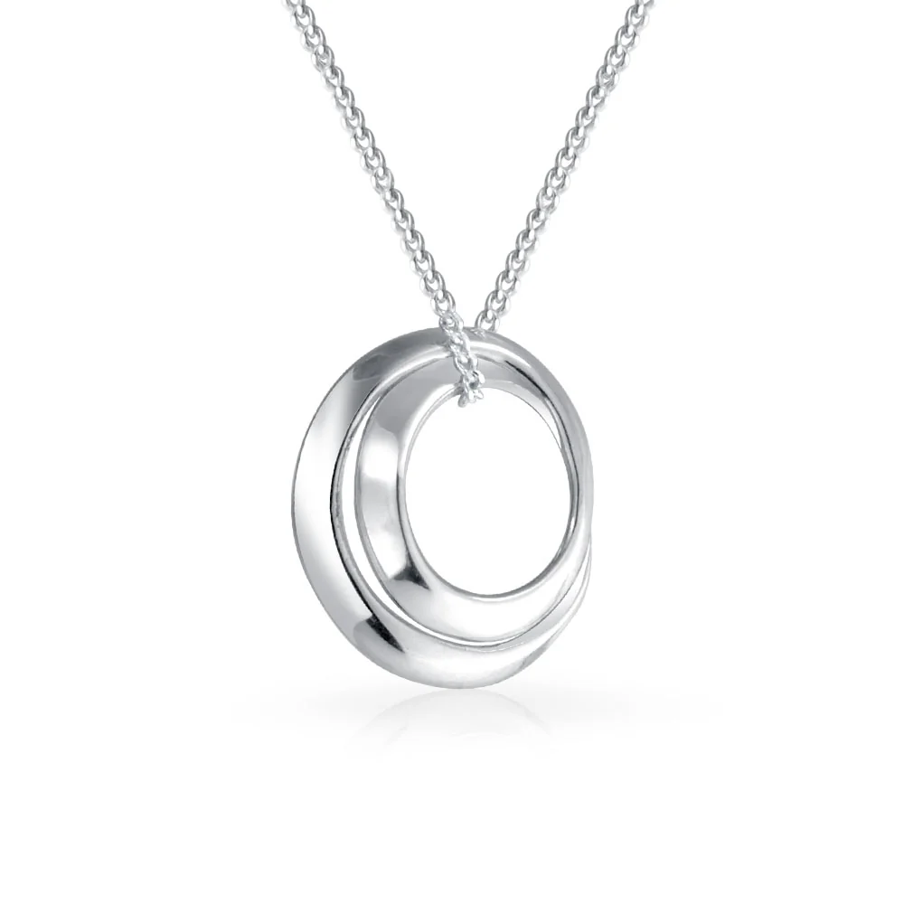 Eternal Circle Inspirational Words Friends Forever Mother Daughter Pendant Necklace Sterling Silver - Image 2