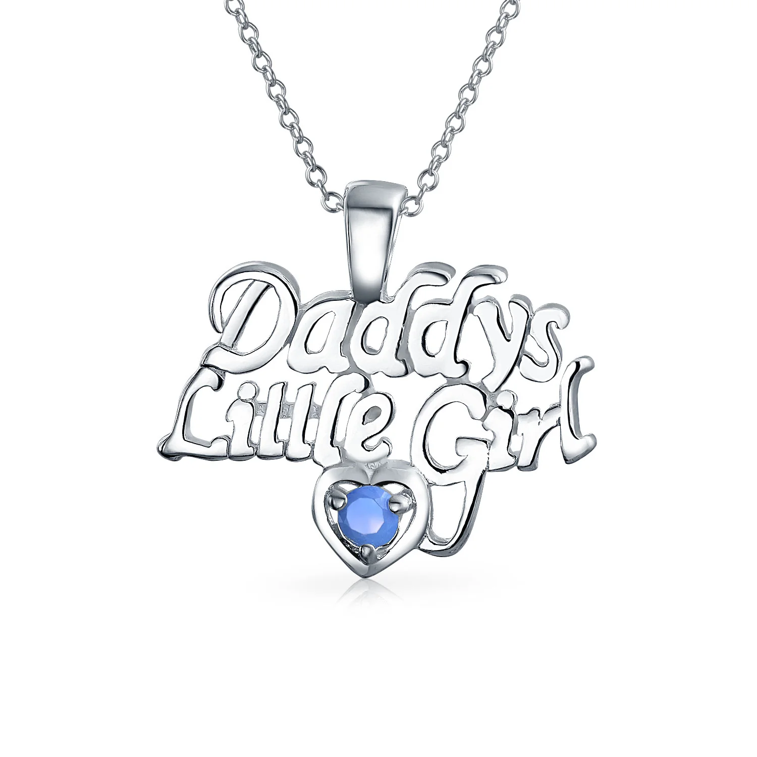 Inspirational Words 'Daddy's Little Girl' Opal Pendant Necklace Sterling Silver