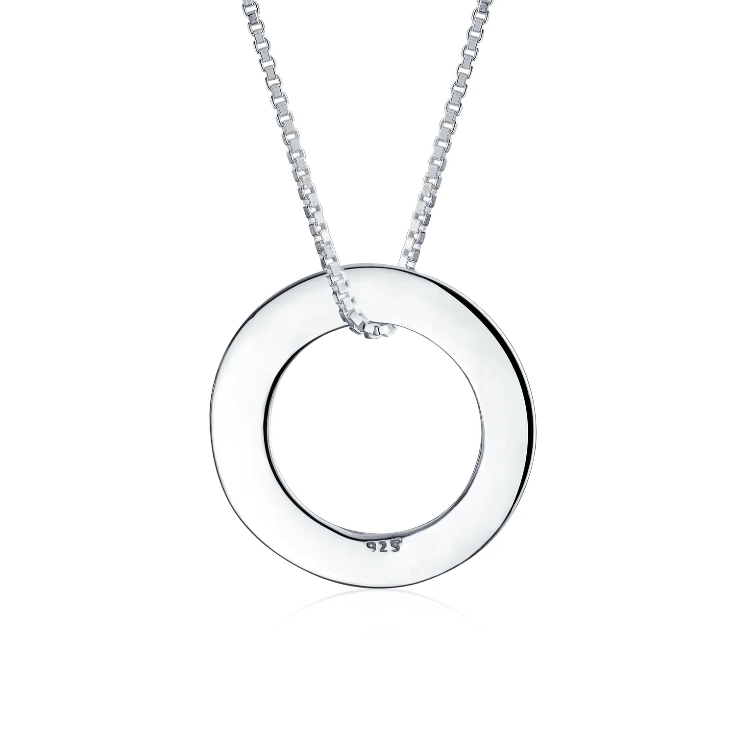 Inspirational Quote Circle Pendant Necklace Rose Gold Plated Sterling Silver - Image 3