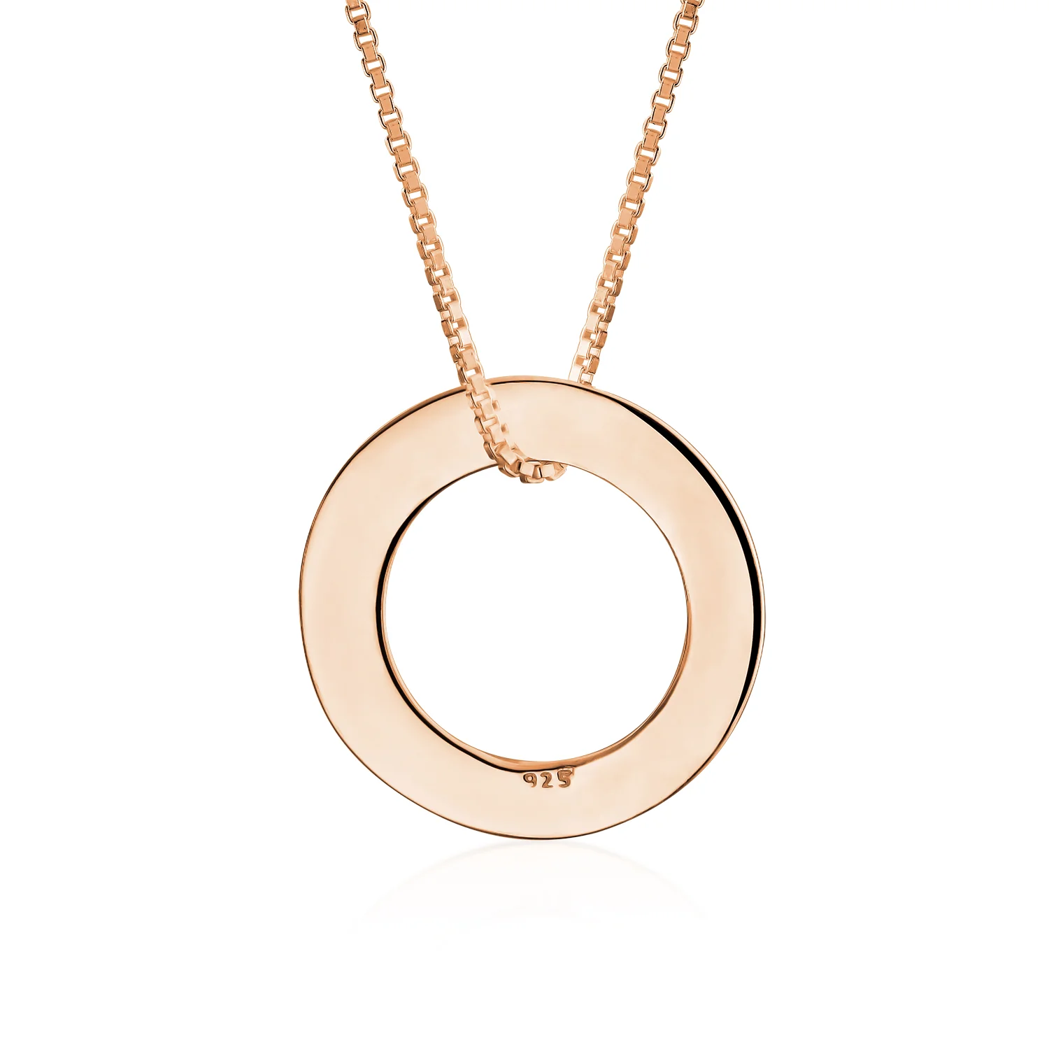 Inspirational Quote Circle Pendant Necklace Rose Gold Plated Sterling Silver - Image 4