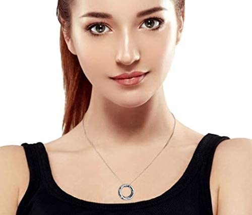 Inspirational Quote Circle Pendant Necklace Rose Gold Plated Sterling Silver - Image 6