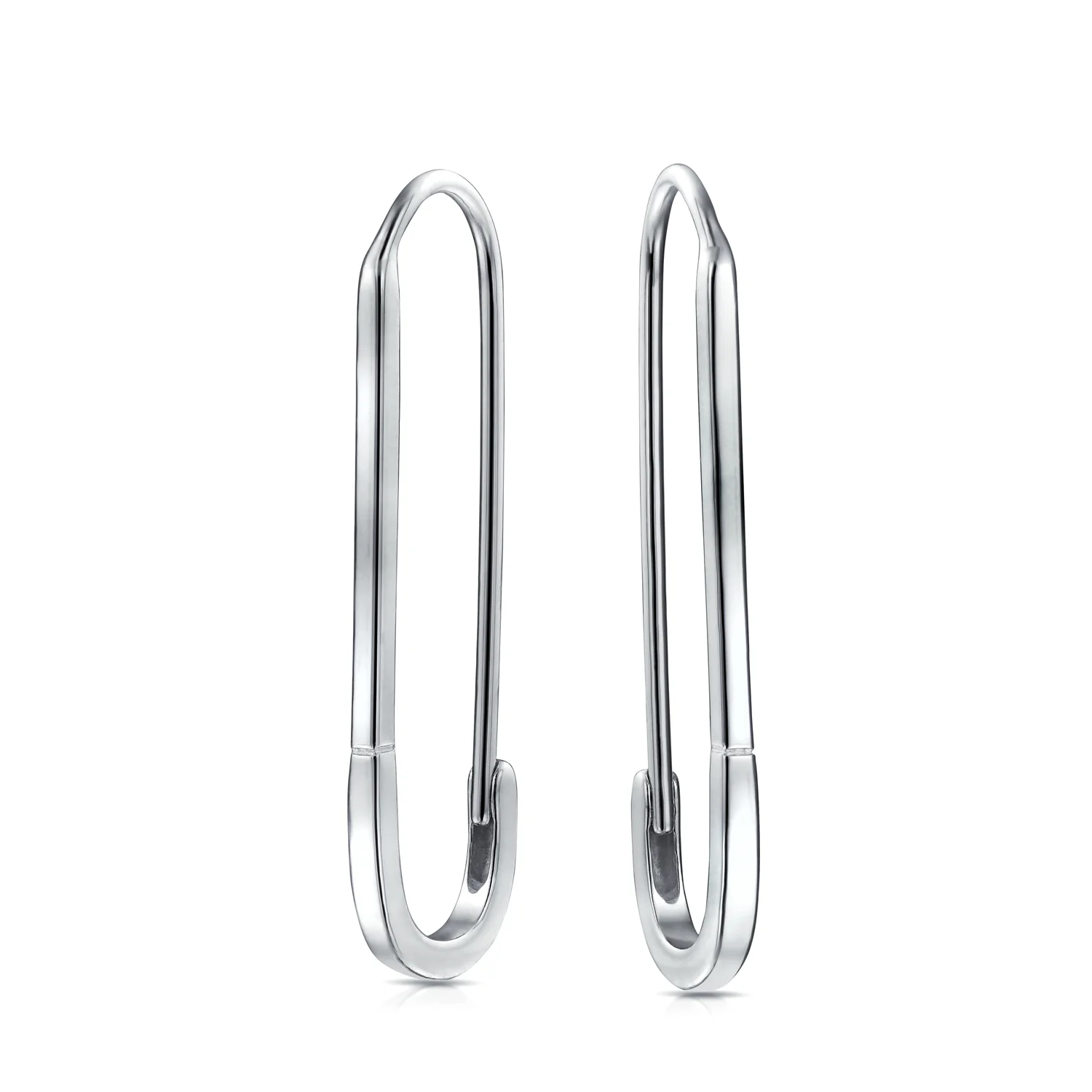 Inspirational Safety Pin Dangle Earrings for Displaced People Gold Plated Silver - Image 2
