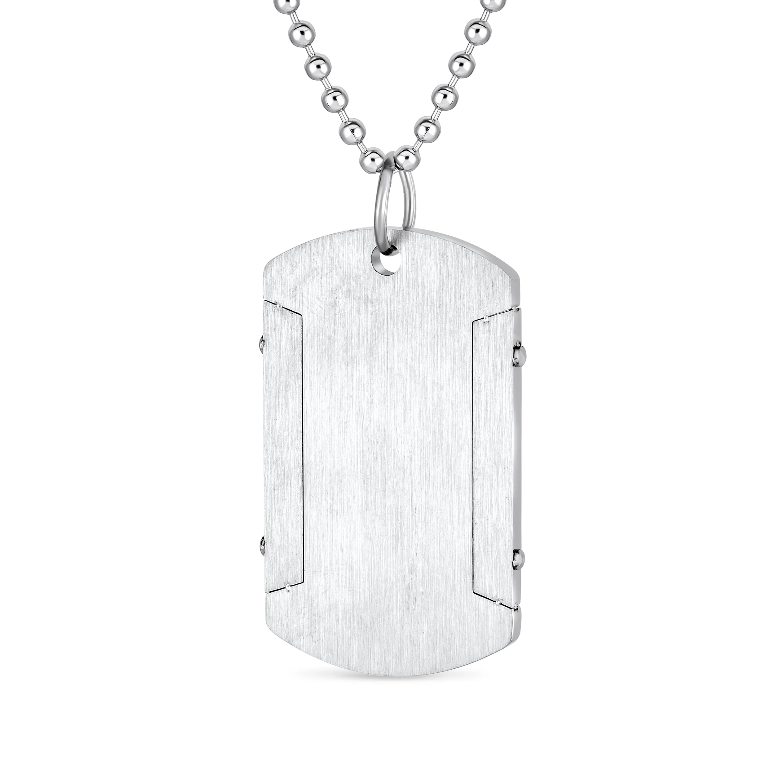Inspirational Serenity Prayer Dog Tag Necklace Stainless Steel 24" Ball Chain - Image 2