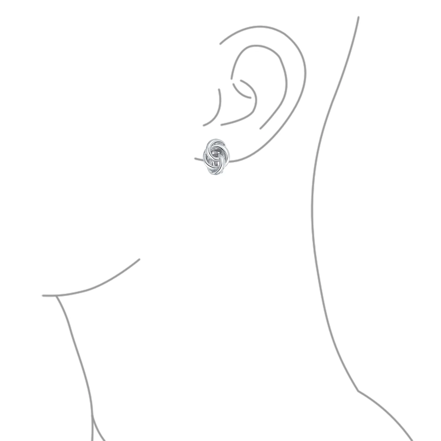 Classic Interlocking Love Knot Clip On Earrings Non Pierced Ears Gold Silver Plated - Image 8