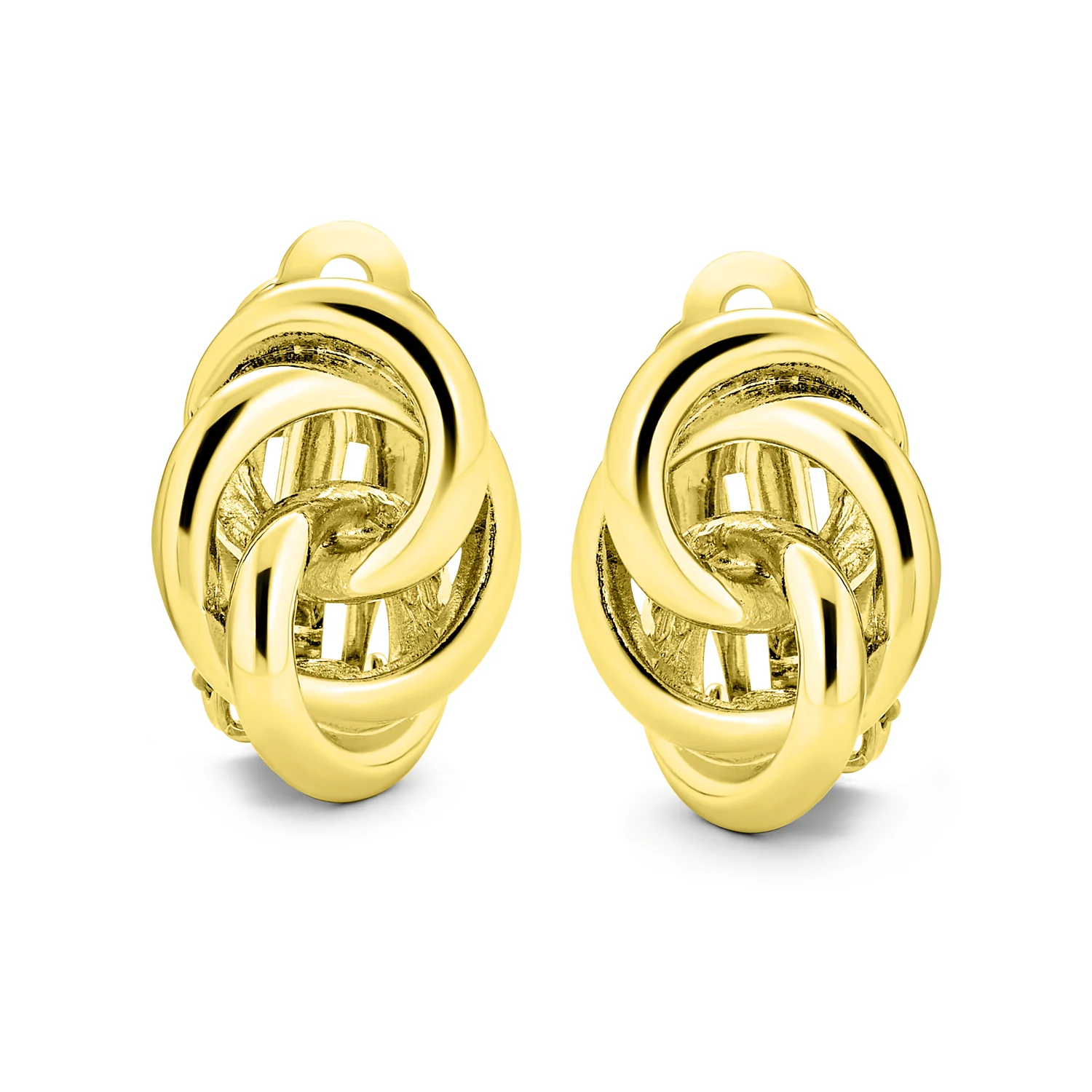 Set of 2 Interlocking Rope Clip-On Earrings Non-Pierced - Image 2
