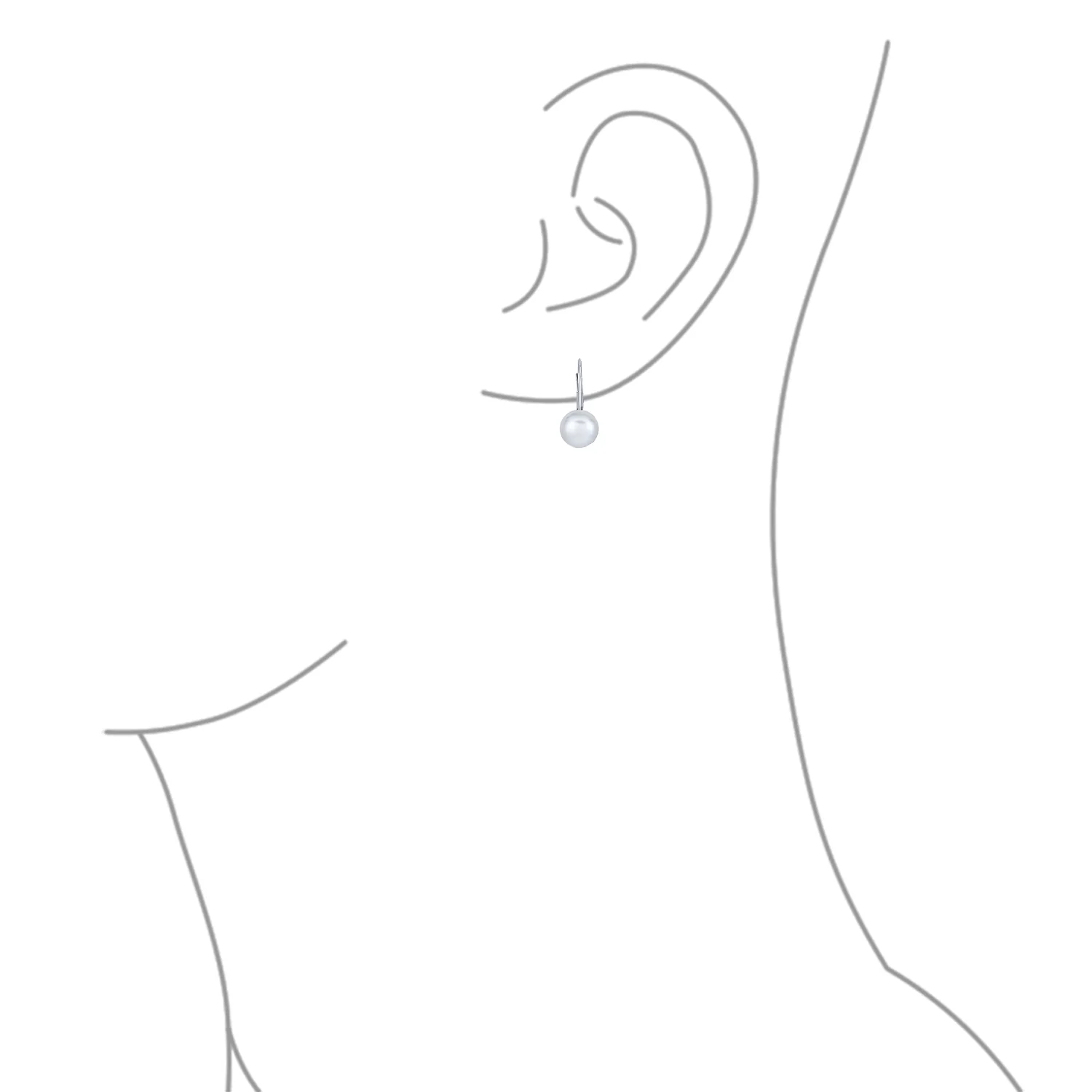 Simple Iridescent Peacock Freshwater Pearl Drop Ball Earrings in Sterling Silver - Image 5