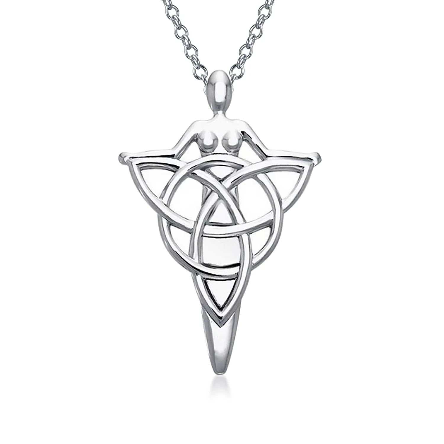 Irish Triquetra Celtic Danu Goddess Tree Protector Pendant Necklace Silver