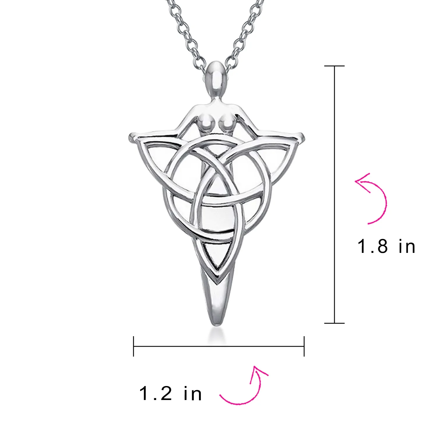 Irish Triquetra Celtic Danu Goddess Tree Protector Pendant Necklace Silver - Image 3