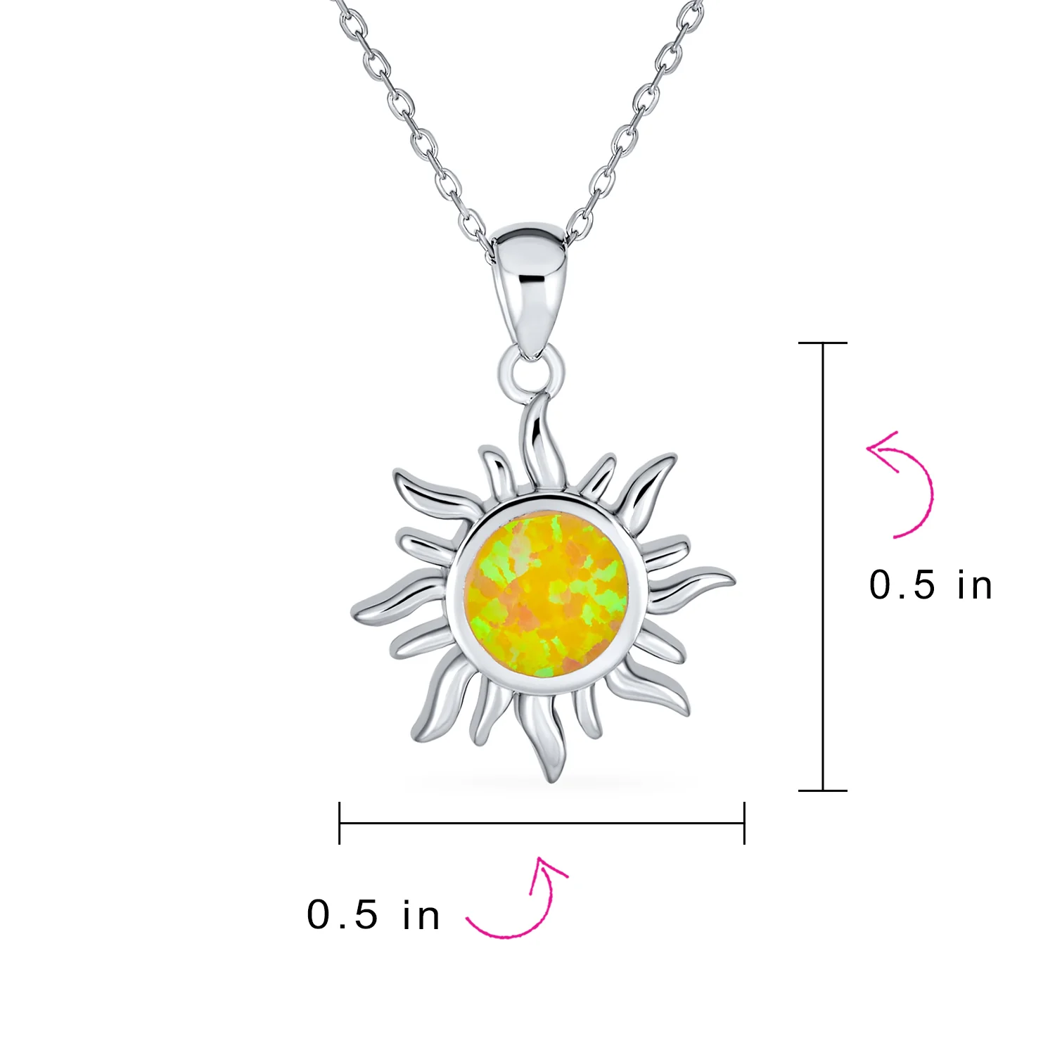 Irradiance Summer Beach Fire Opal Pendant Necklace Gold Plated Sterling Silver - Image 5