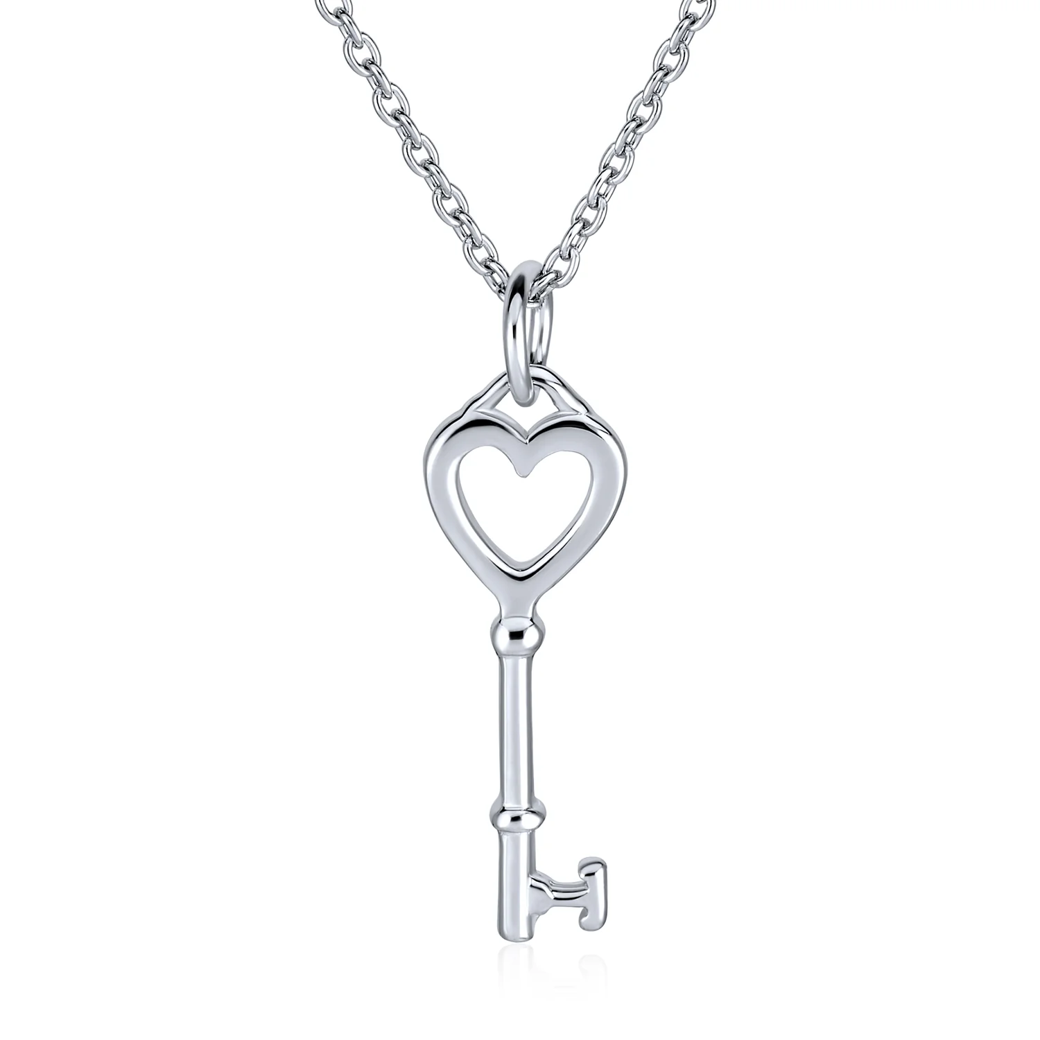 Romantic Key to Her Heart Pendant Necklace Gold Plated .925 Sterling Silver - Image 2