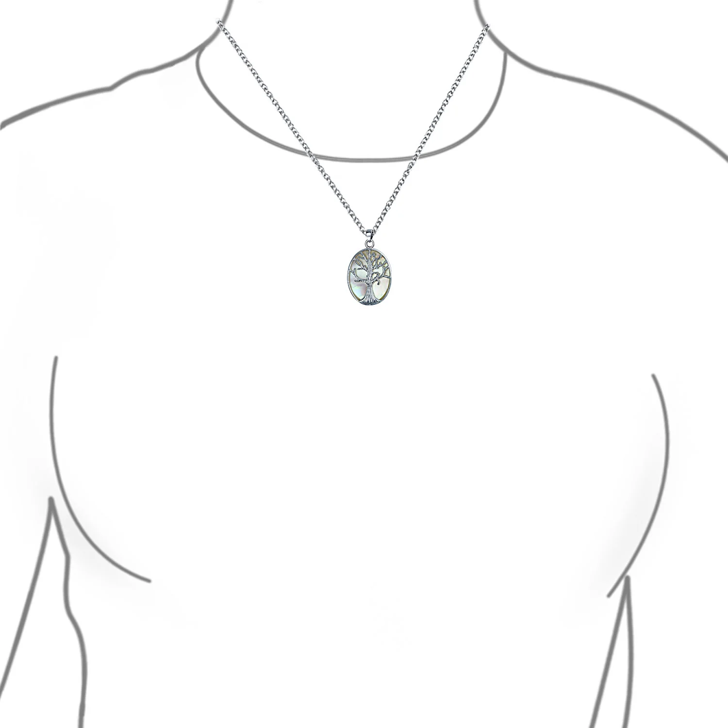 Lapis Turquoise Abalone Tree of Life Pendant Necklace in Sterling Silver - Image 9