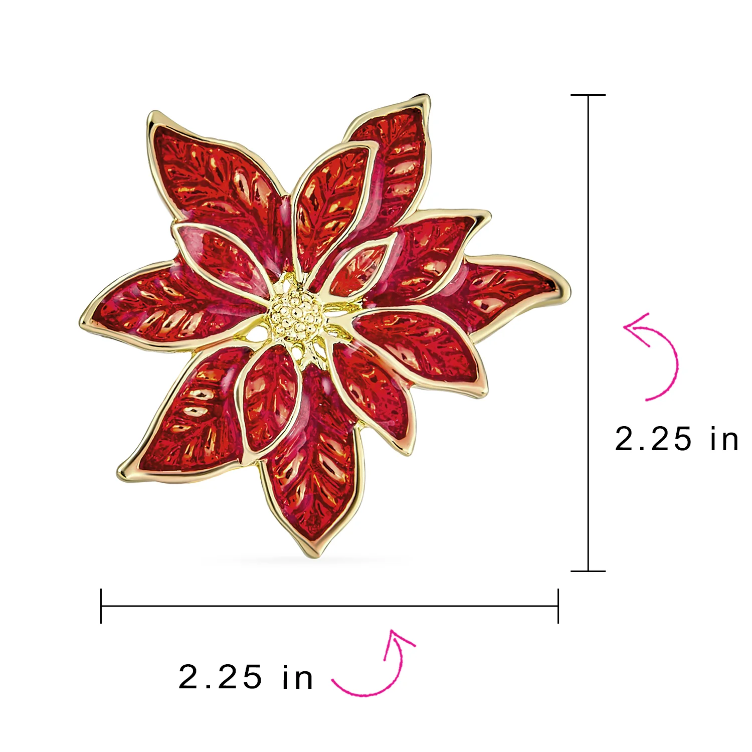 Large Statement White Enamel Lily Flower Brooch Scarf Pin Gold Plated - Image 10