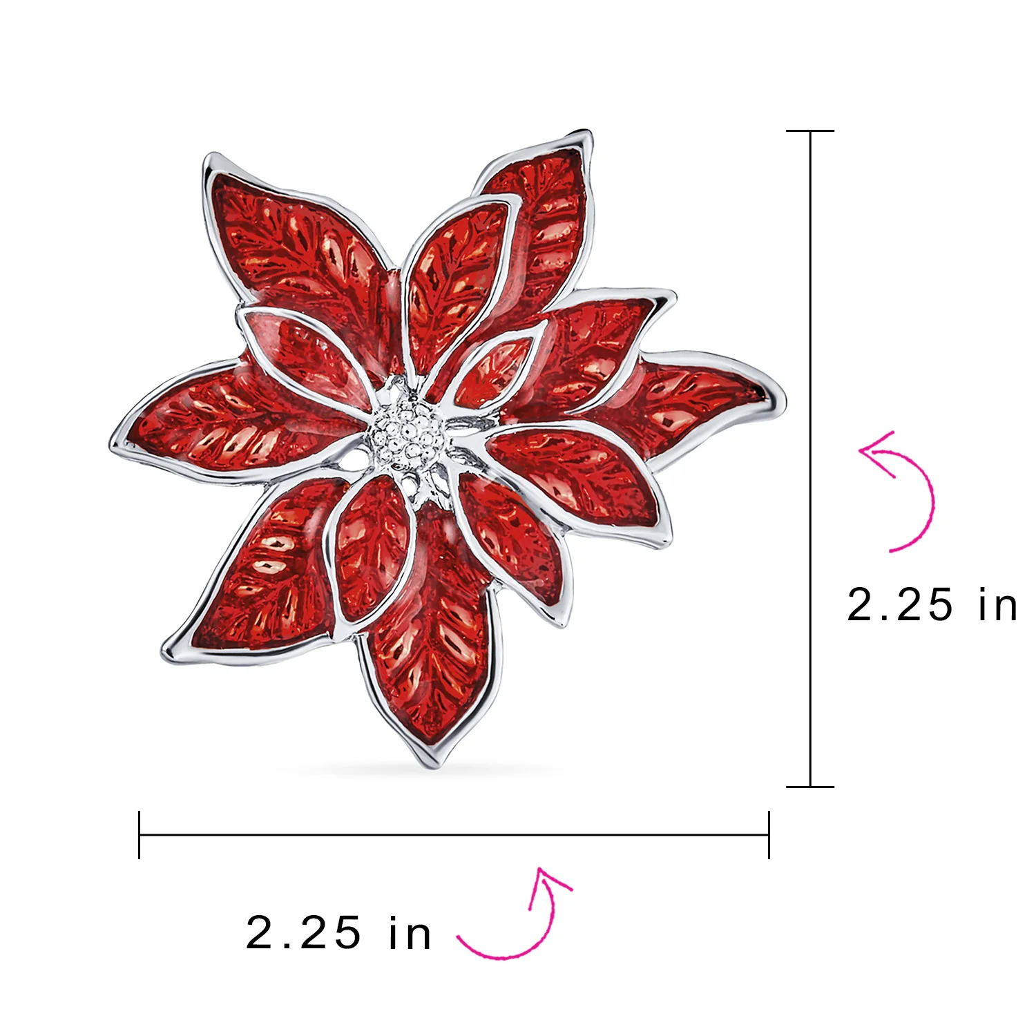 Large Statement White Enamel Lily Flower Brooch Scarf Pin Gold Plated - Image 11