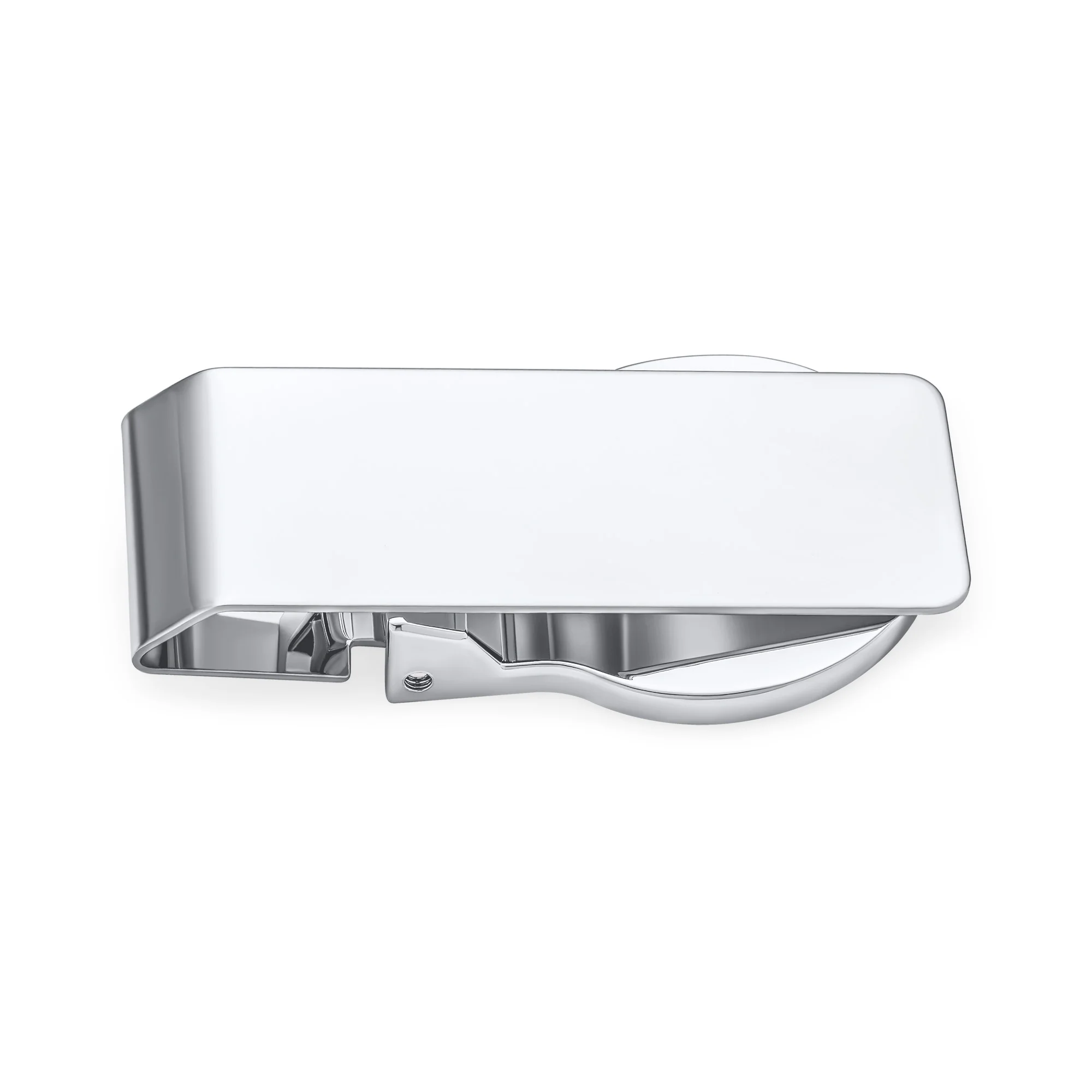 Large Round Hinged Style Money Clip Card Holder for Men Silver Stainless Steel - Image 2