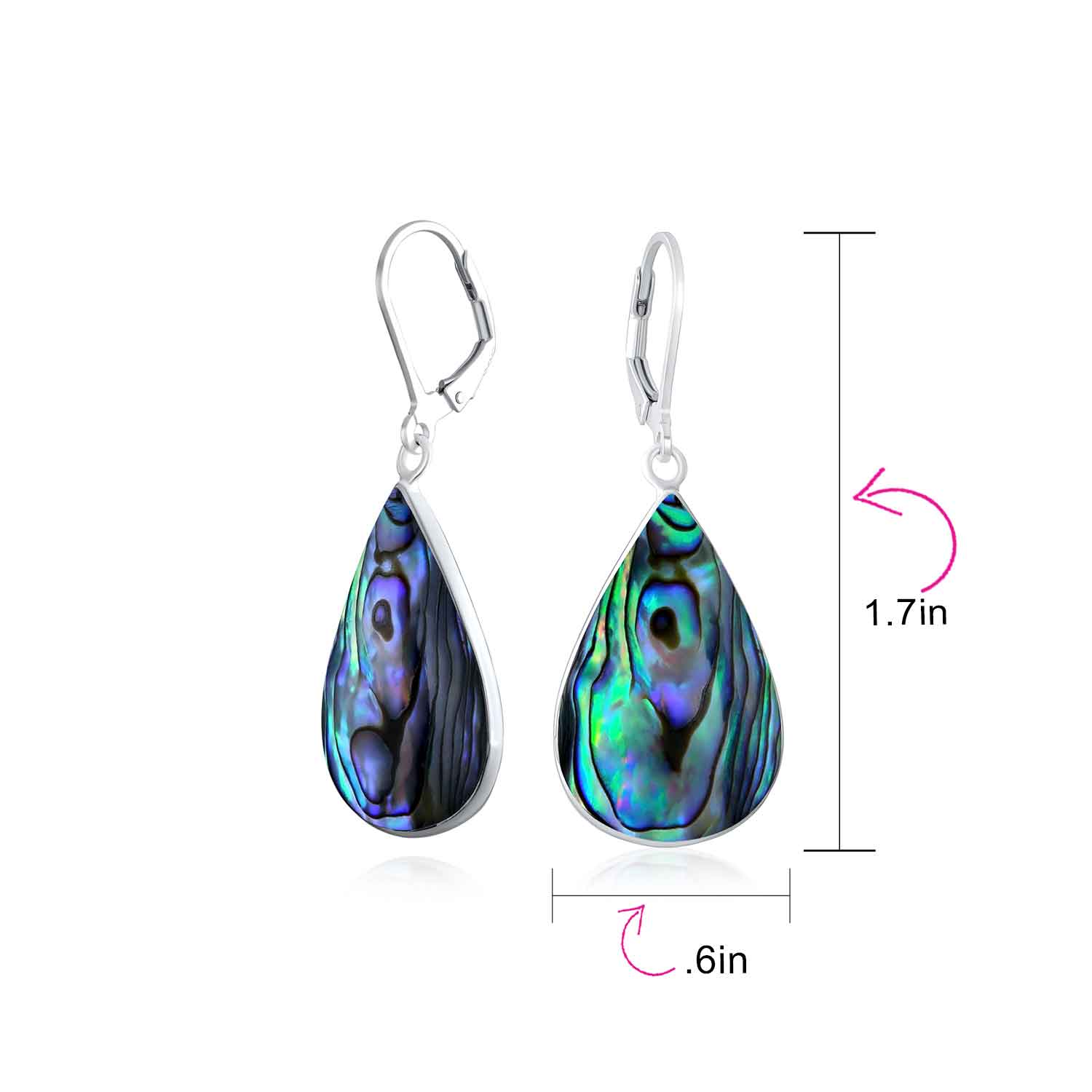 Natural Orange Red Carnelian Big Teardrop Dangle Earrings .925 Sterling Silver Lever back - Image 13