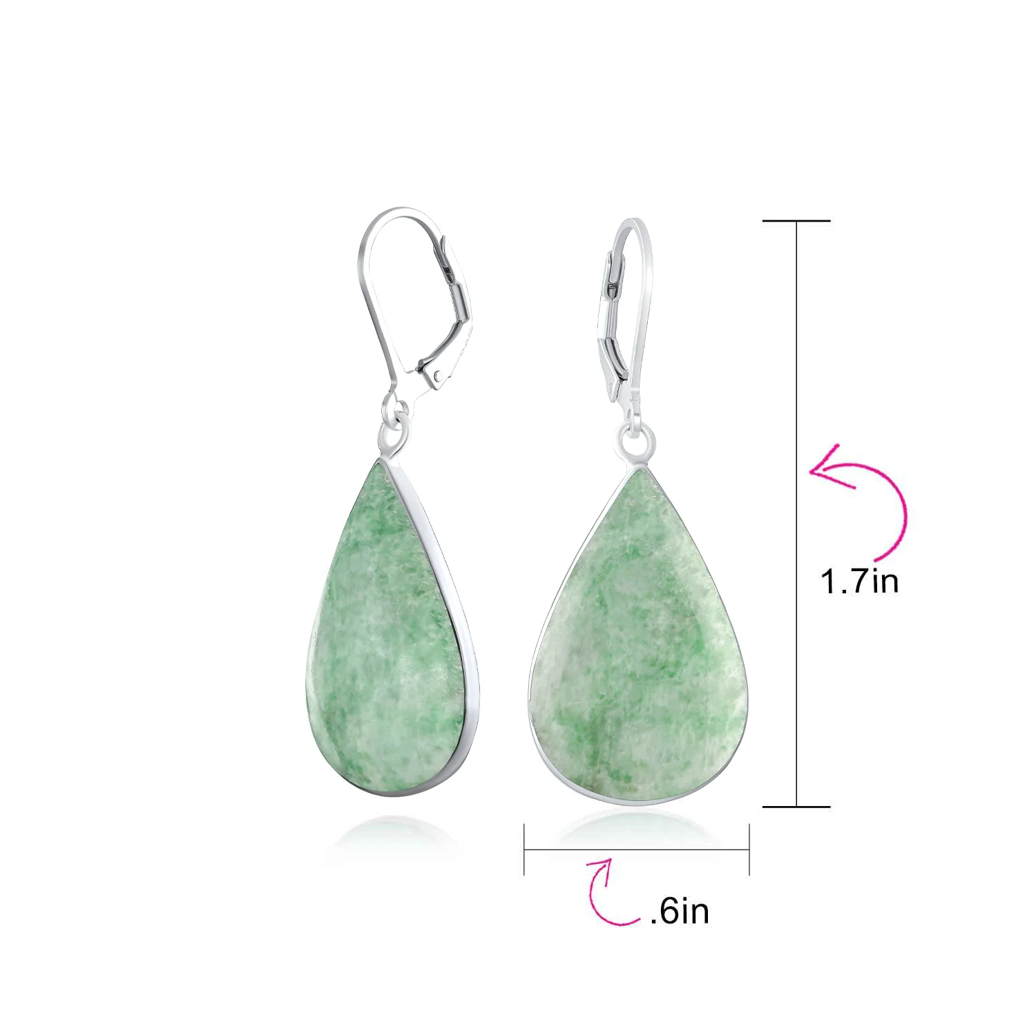 Natural Orange Red Carnelian Big Teardrop Dangle Earrings .925 Sterling Silver Lever back - Image 14