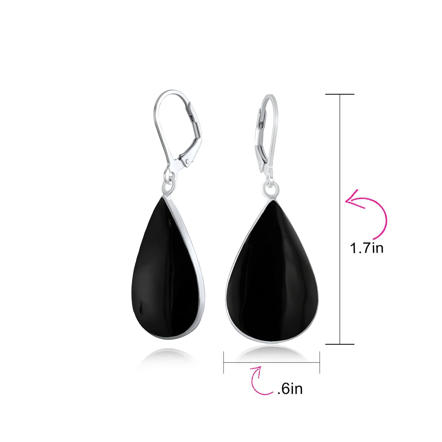 Natural Orange Red Carnelian Big Teardrop Dangle Earrings .925 Sterling Silver Lever back - Image 15