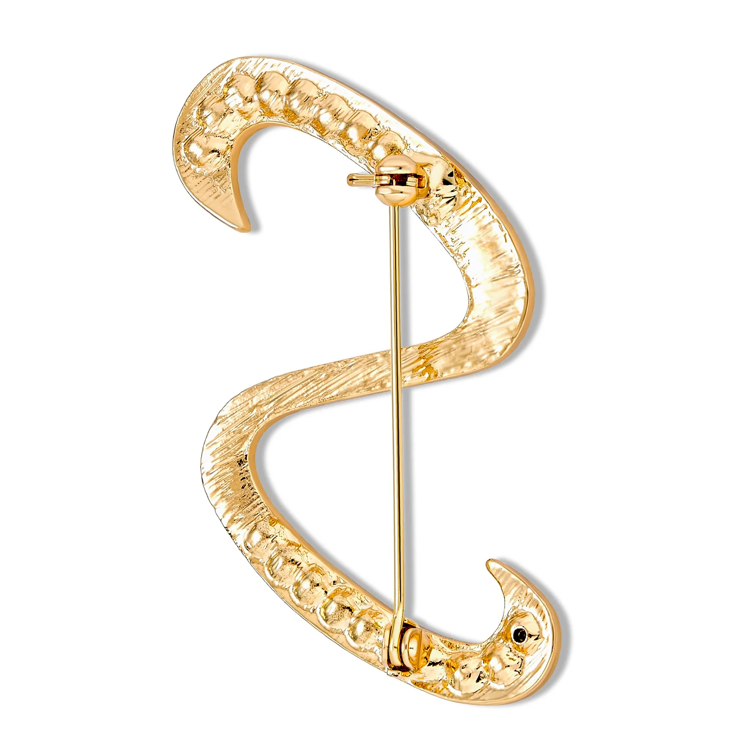 Large Statement ABC Crystal Letters Initial Scarf Lapel Pin Brooch Gold Plated - Image 14